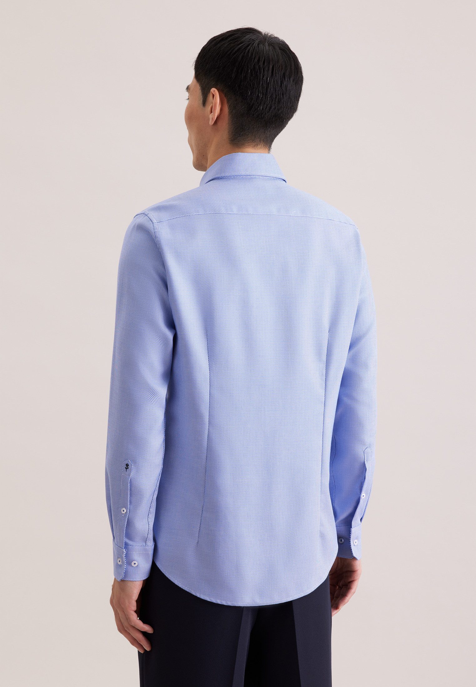 seidensticker Businesshemd Schwarze Rose X-Slim 1/1 Covered-Button-Down-Kragen Struktur