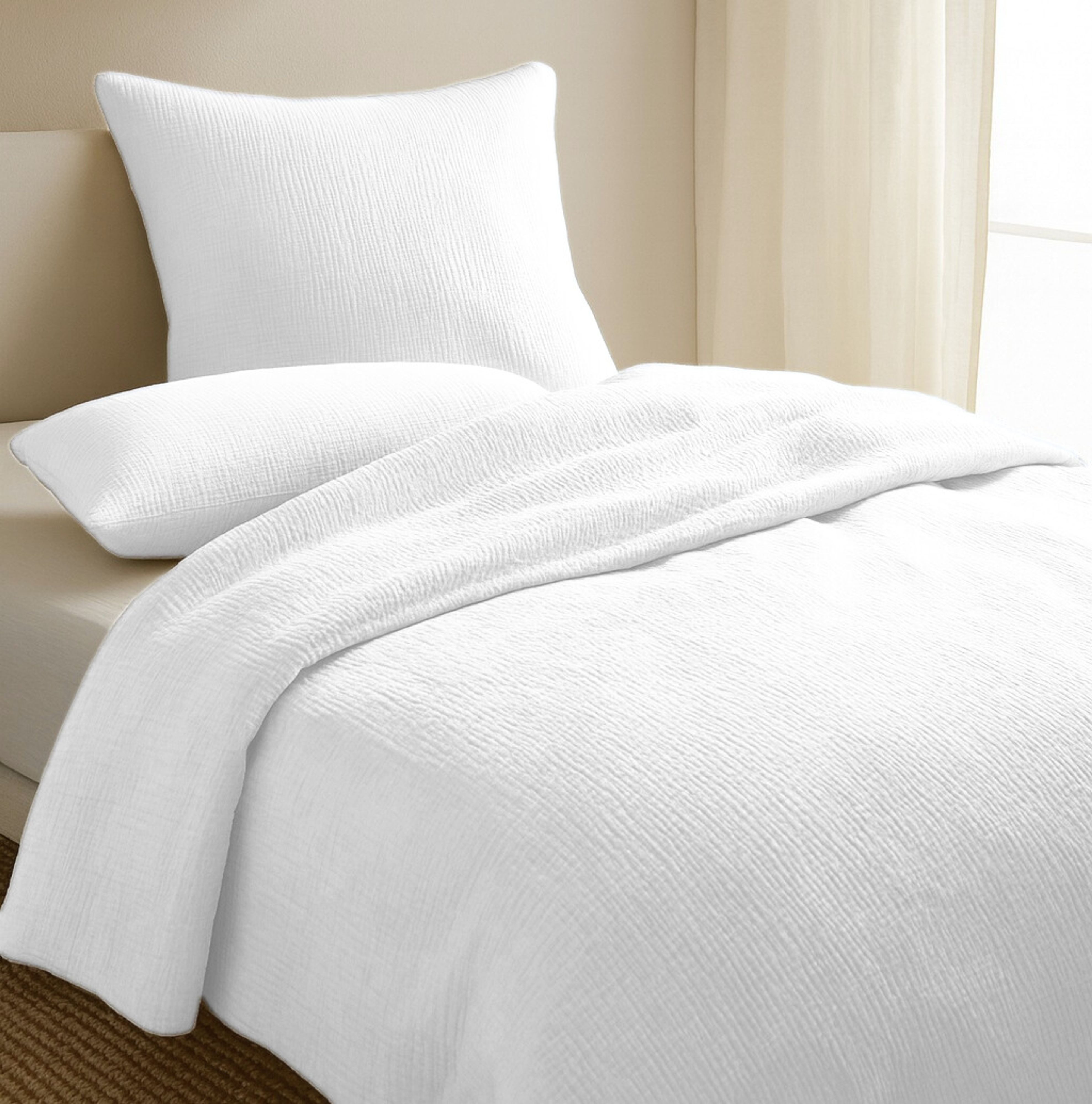 One Home Bettwäsche Musselin, Musselin, 2 teilig, Unifarben, weiche Baumwolle Sommer und Winter geeignet