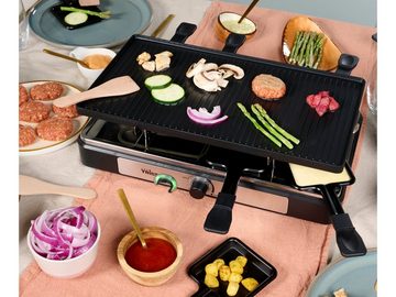 Setpoint Raclette, 1400 W, Gerät für 2-8 Personen Tischgrill wendbare Grillplatte Teppanyaki