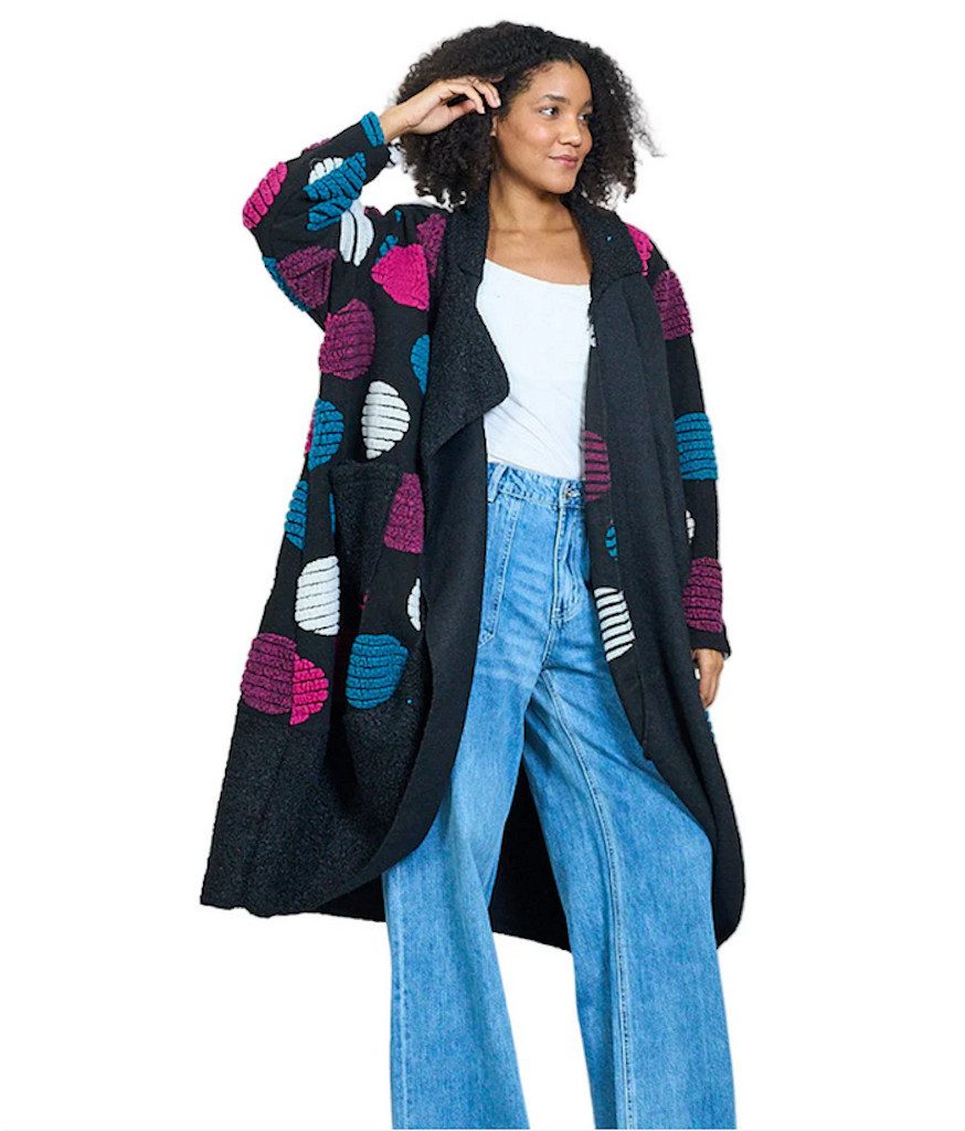 BZNA Wollmantel BZNA Oversize Übergroßer Strickmantel Strickjacke Italy