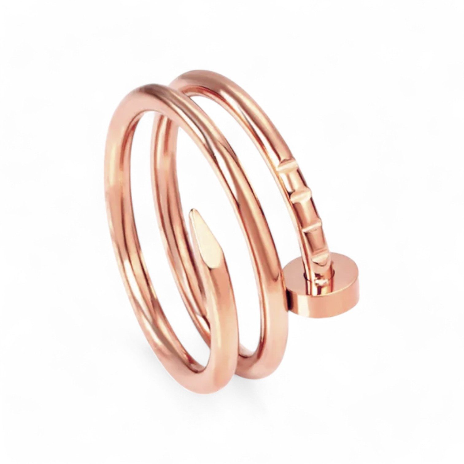 Eyecatcher Fingerring Nagel Ring Gold oder Rosé Handwerker Ring, Nagel Ring günstig online kaufen