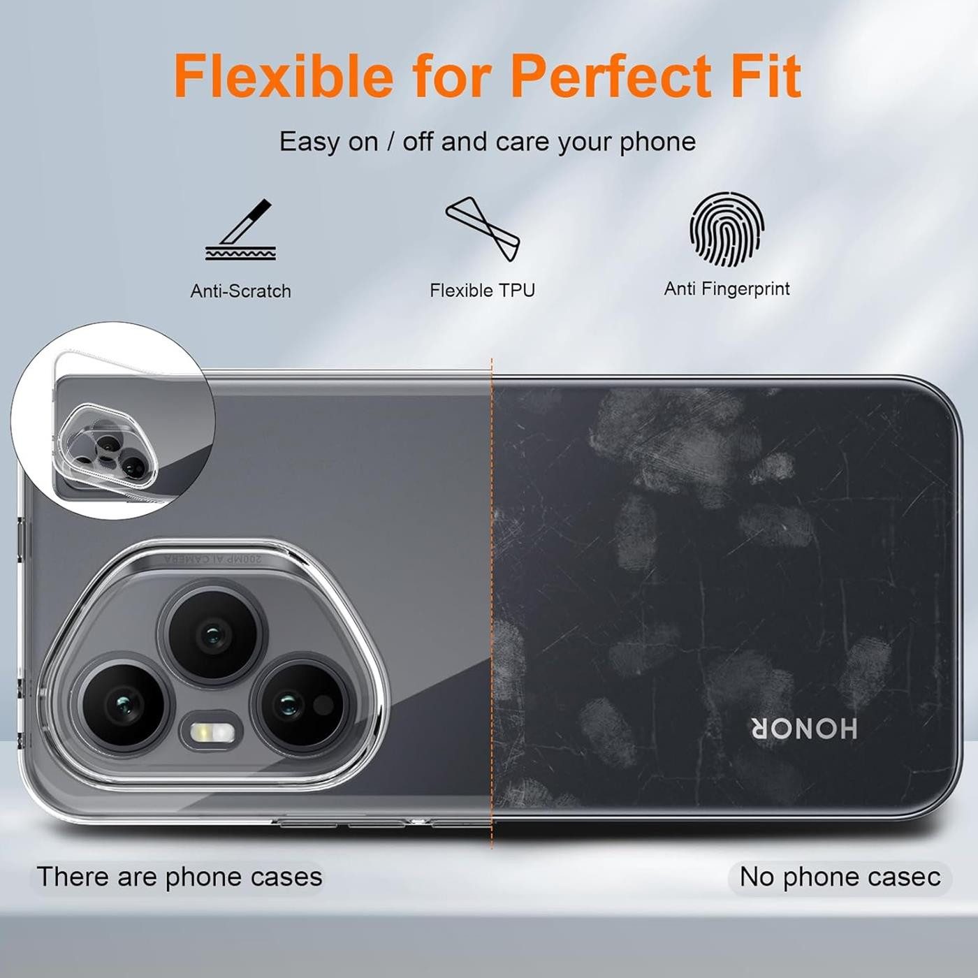 CoolGadget Handyhülle Transparent Ultra Slim Case für Honor 400 Pro 6,7 Zoll, Silikon Hülle Dünne Schutzhülle für Honor 400 Pro Hülle – Bild 5 von 5