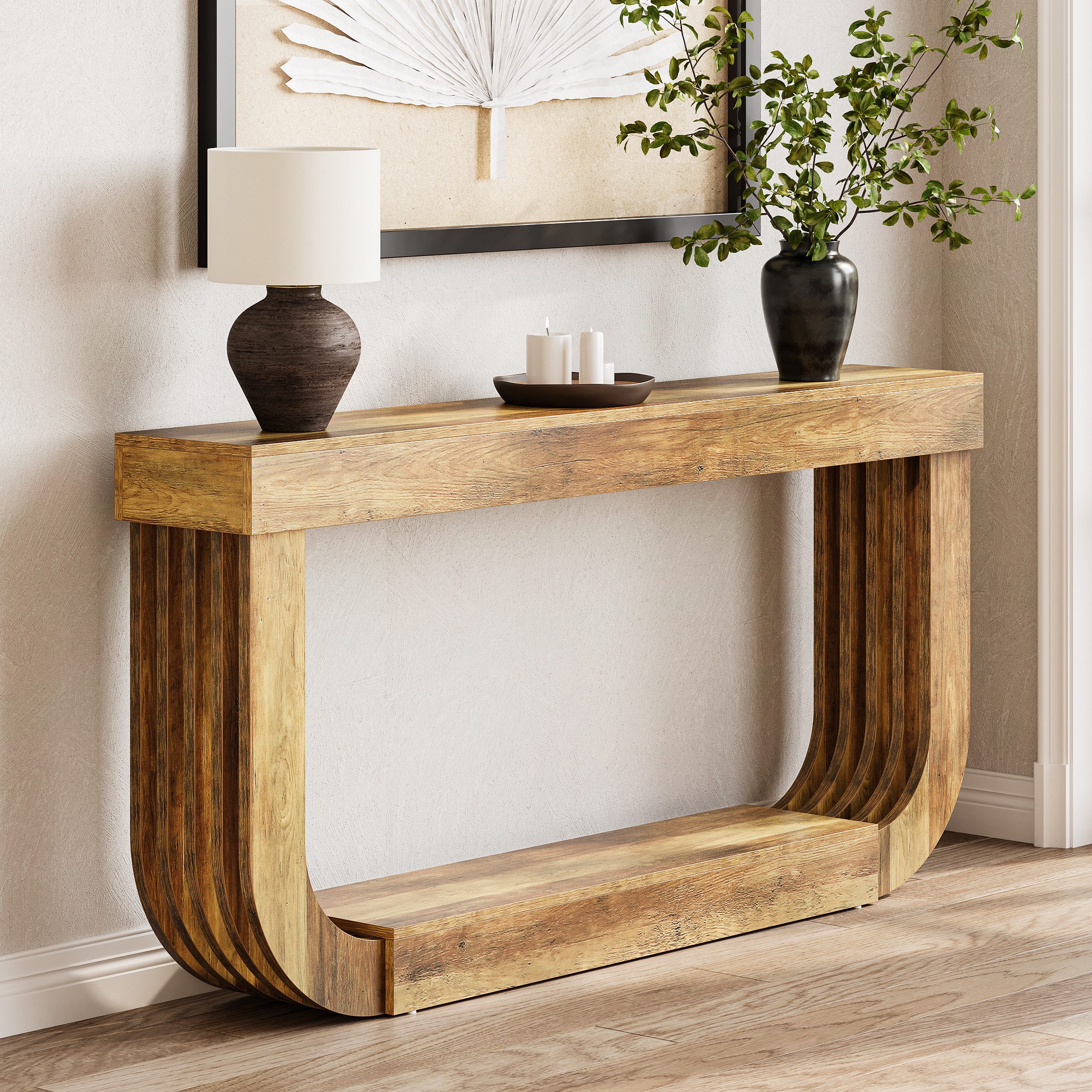 Tribesigns Konsolentisch 180 cm Beistelltisch, Eingangstisch mit U-förmigem Sockel, Flurtisch