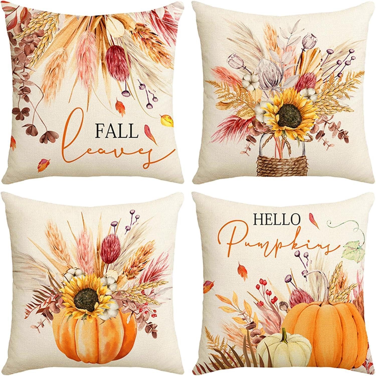 LuxusKollektion Dekohänger Herbstdeko Kissenbezug 45x45cm Thanksgiving Kürb günstig online kaufen