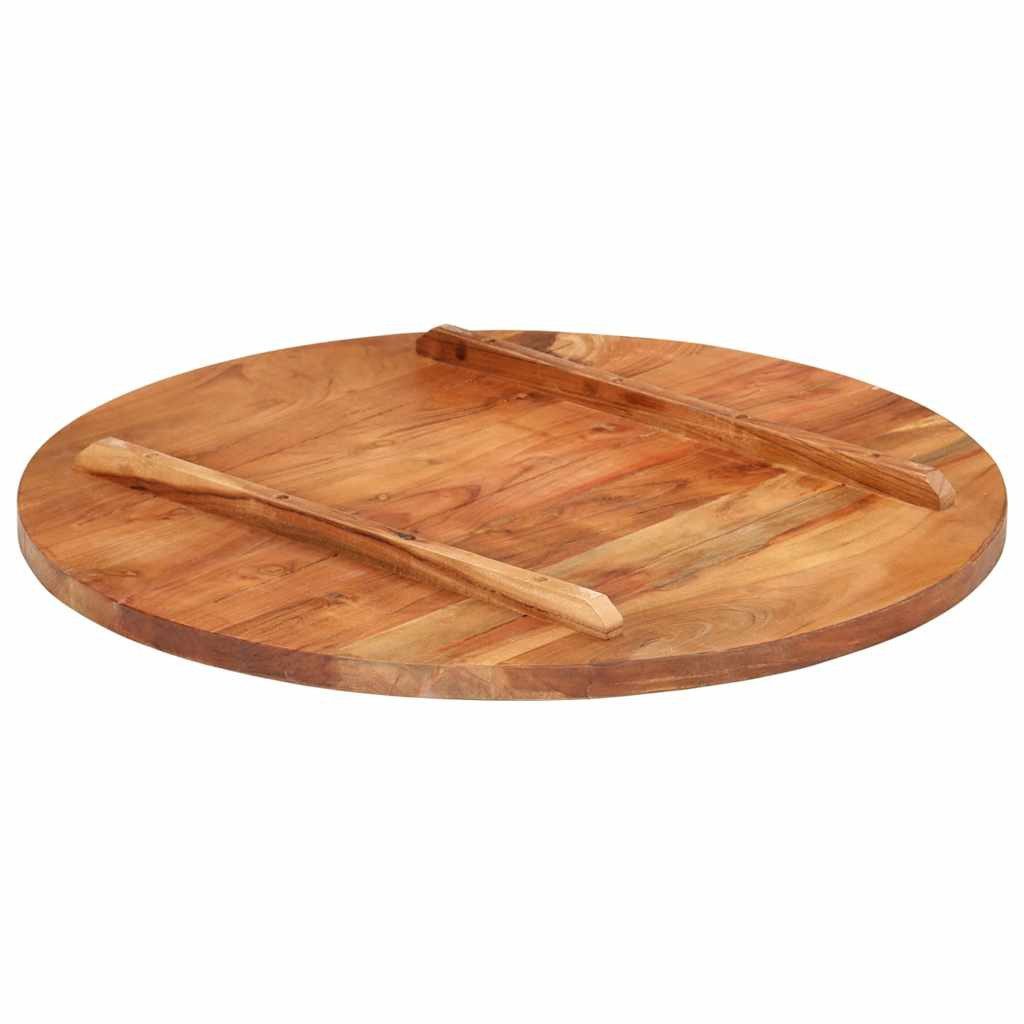 vidaXL Tischplatte Tischplatte Massivholz Rund 25-27 mm 70 cm (1 St)