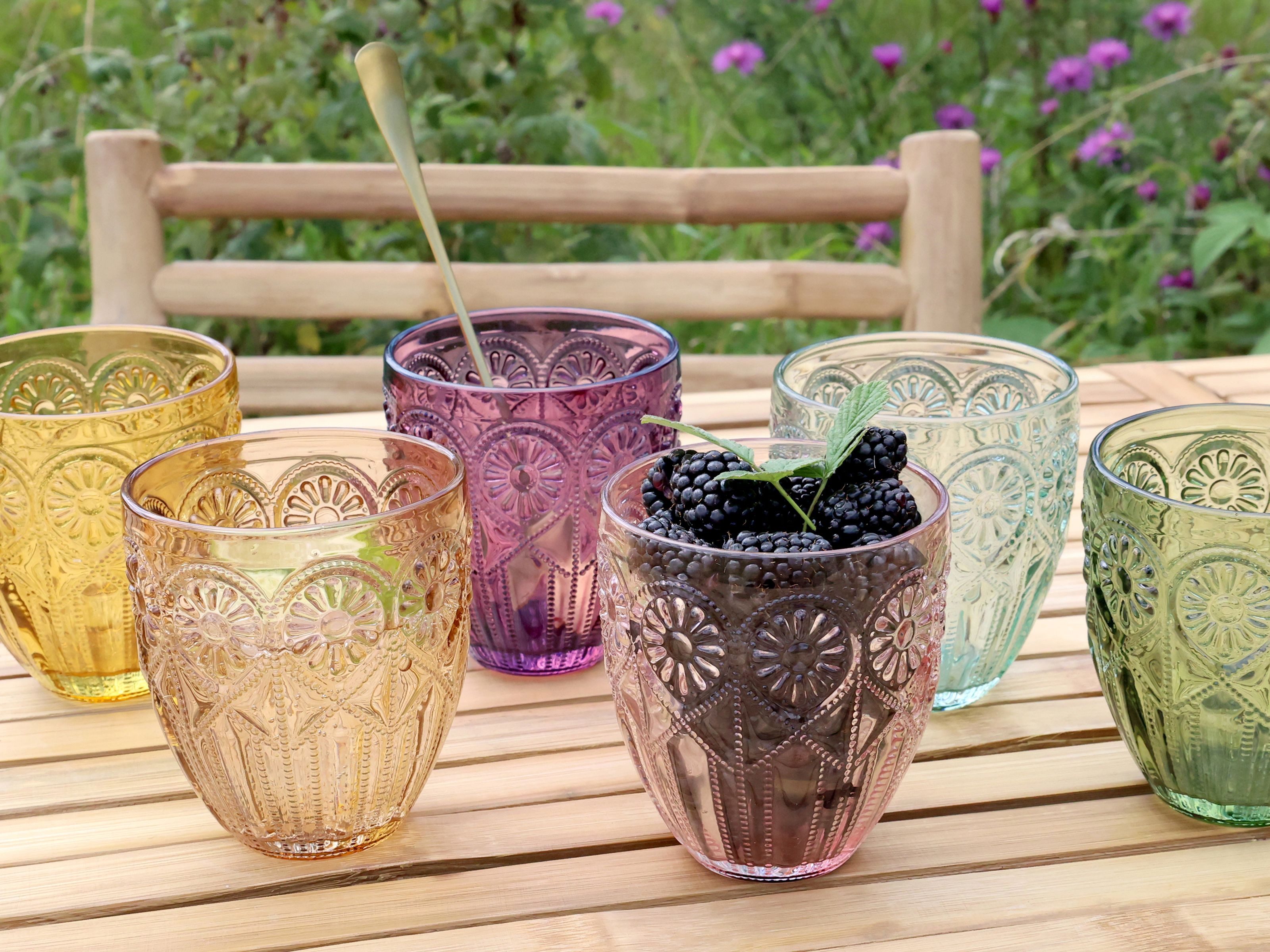 Chic Antique Gläser-Set Chic Antique - 6x Trinkgläser Wassergläser Saftgläser 300ml Bunt, Glas – Bild 2 von 5