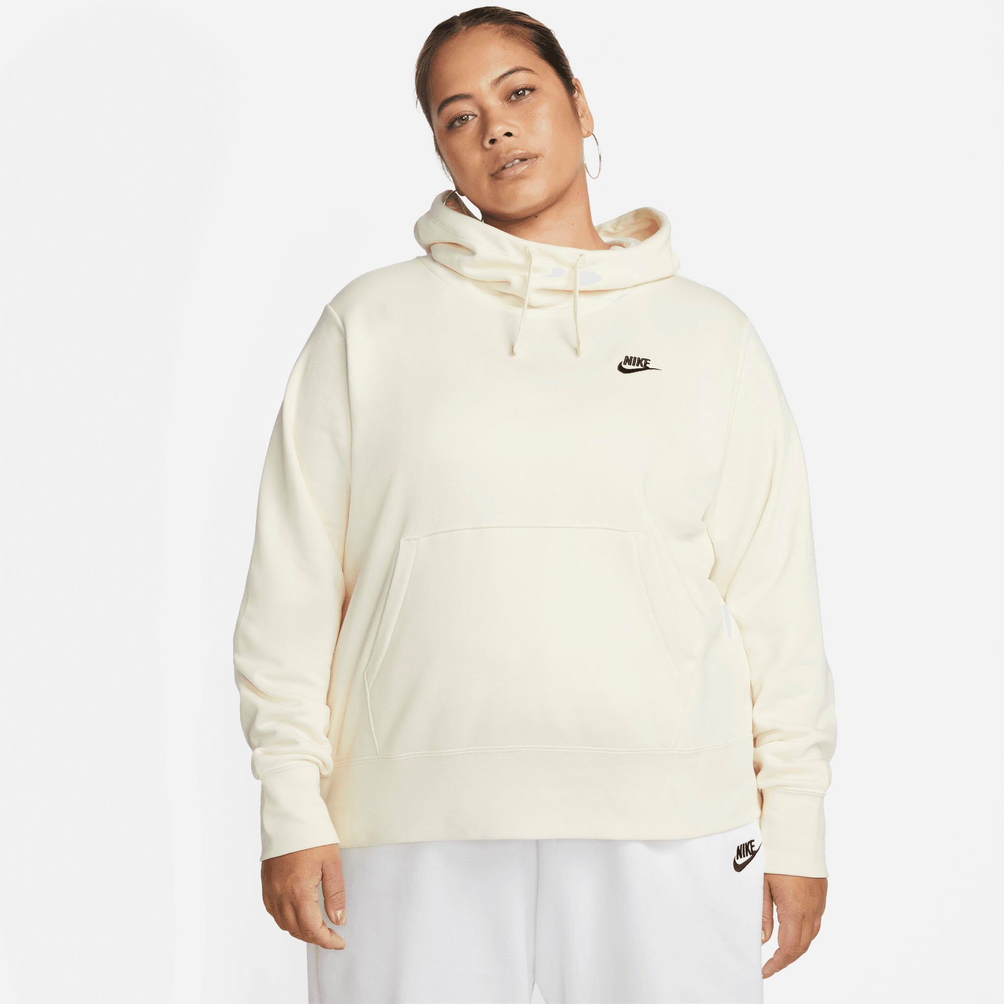 COCONUT FLC Kapuzensweatshirt PLUS Nike W CLUB Sportswear MILK/BLACK NSW FNL HOODIE