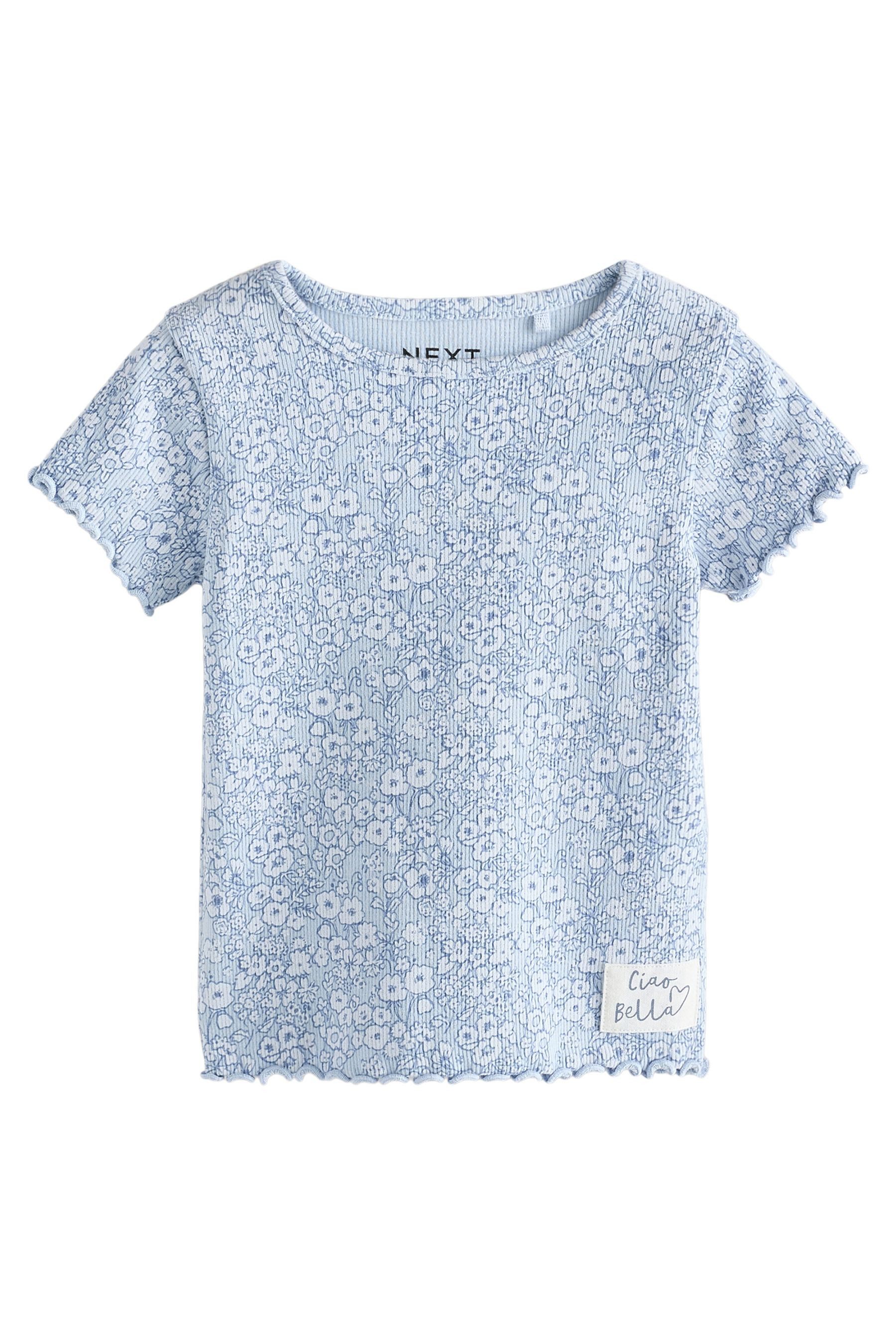 Next T-Shirt Gerippte kurzärmelige Oberteile, 5er-Pack (5-tlg)