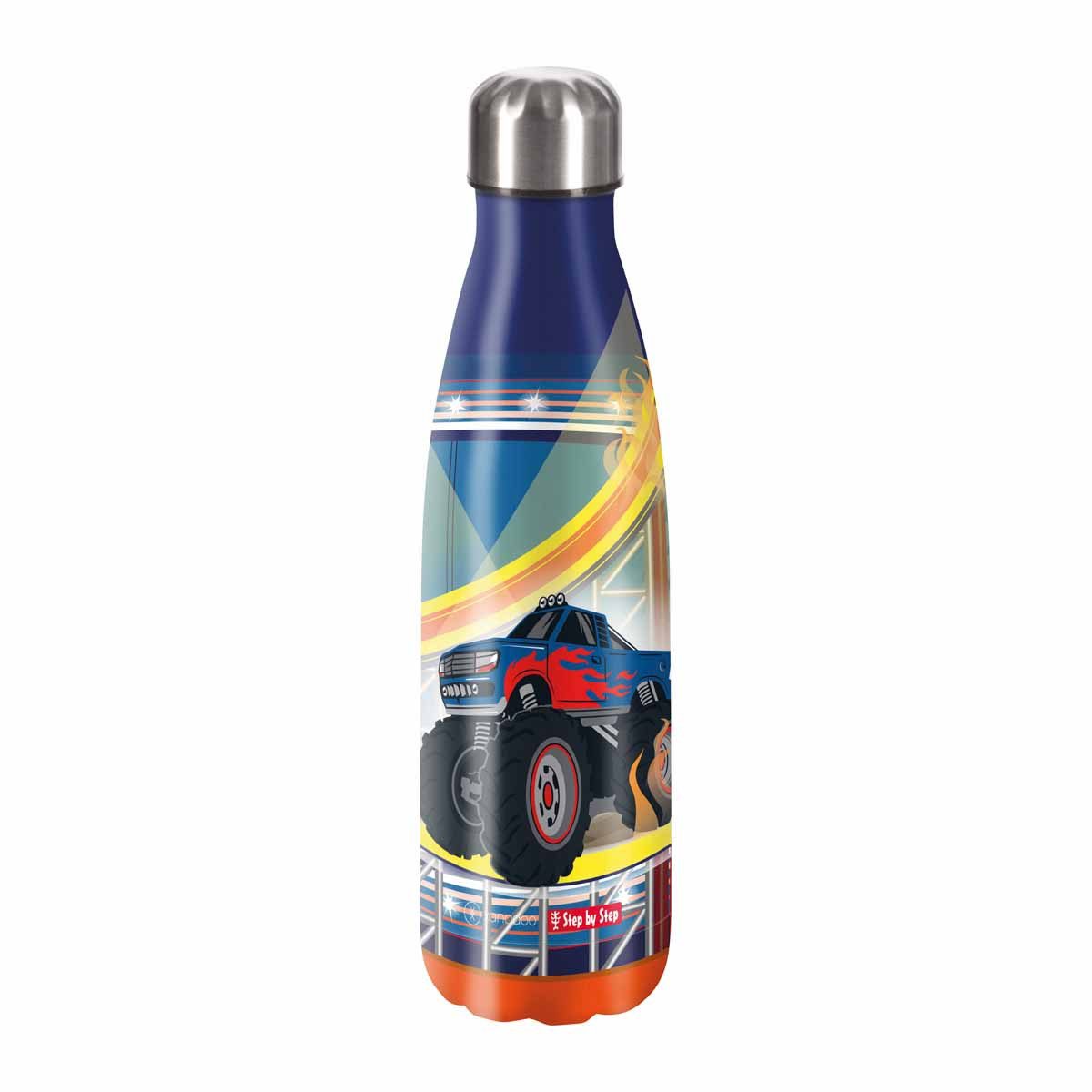 Step by Step Ранцы Edelstahl Trinkflasche 0,5 l Monster Truck Rocky (1 Stück), Isolier-Flasche, BPA-frei