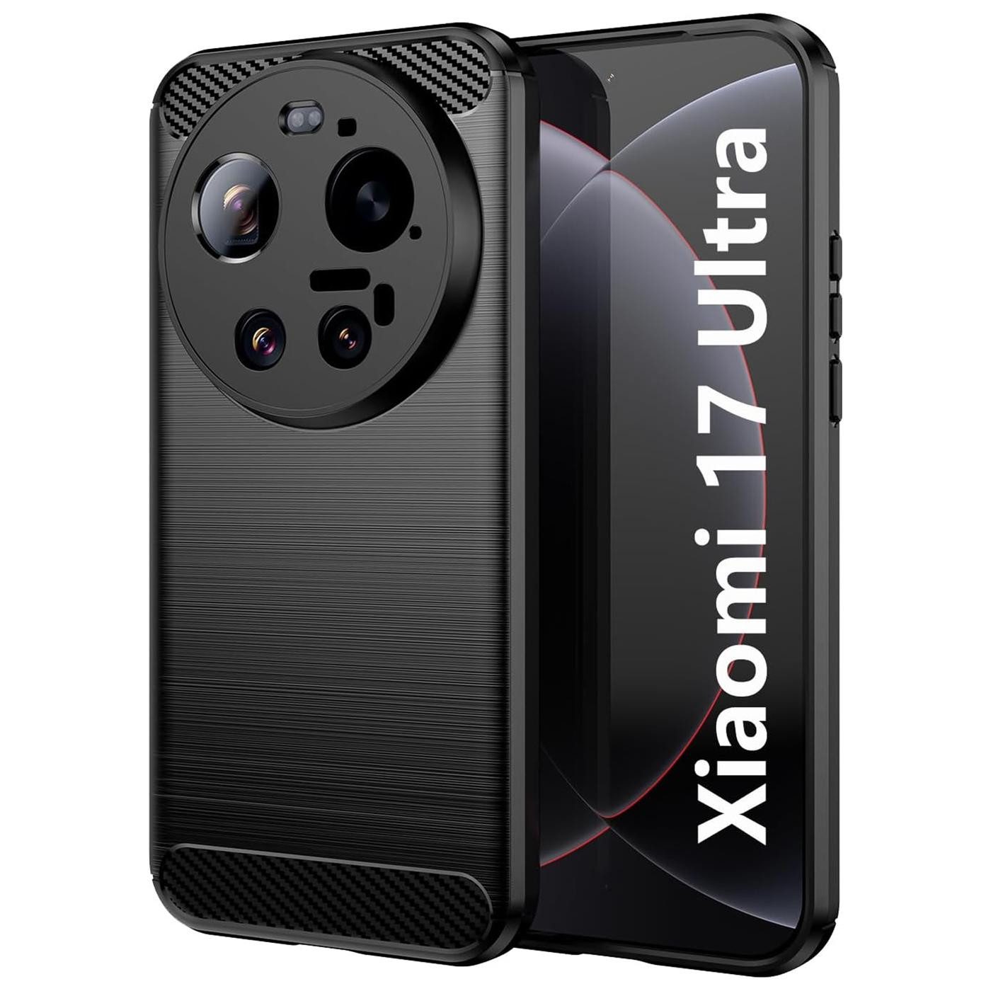 CoolGadget Handyhülle Carbon Handy Hülle für Xiaomi 17 Ultra 6,9 Zoll, robuste Telefonhülle Case Schutzhülle für Xiaomi 17 Ultra Hülle