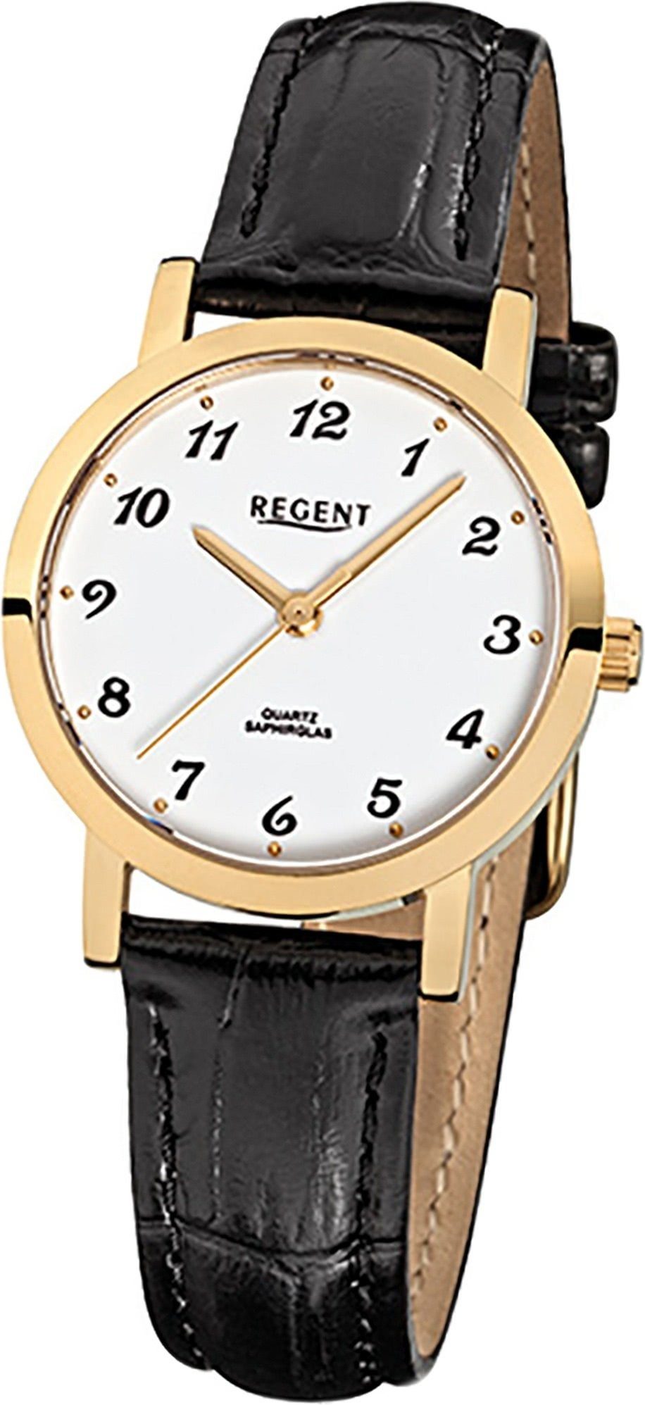 F-934 28mm), Regent (ca. Quarzuhr Damen Regent Uhr Damenuhr mit Elegant-S Quarzuhr, Leder Lederarmband, Gehäuse, rundes klein