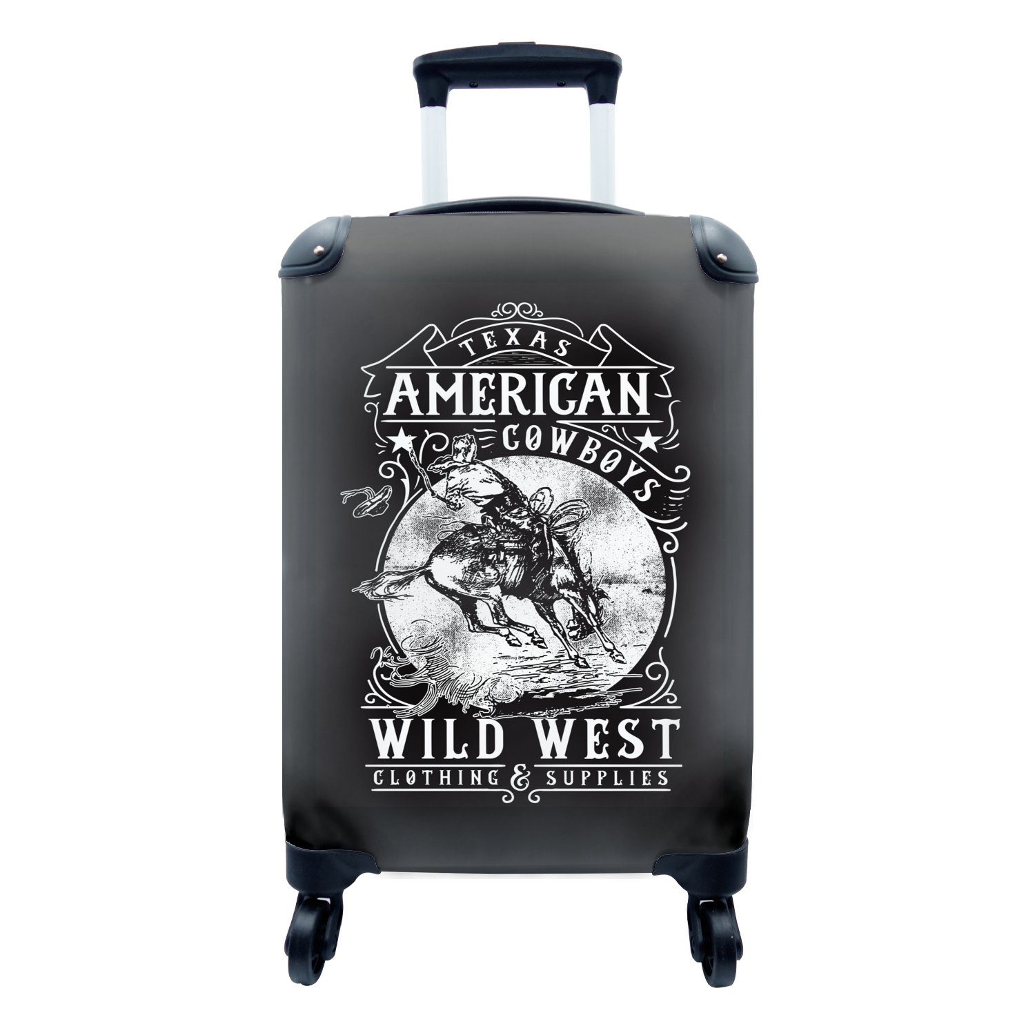 Reisetasche mit für Western, MuchoWow - Handgepäck Mancave Cowboy Handgepäckkoffer Rollen, Altmodisch Ferien, - 4 Reisekoffer rollen, - Trolley,
