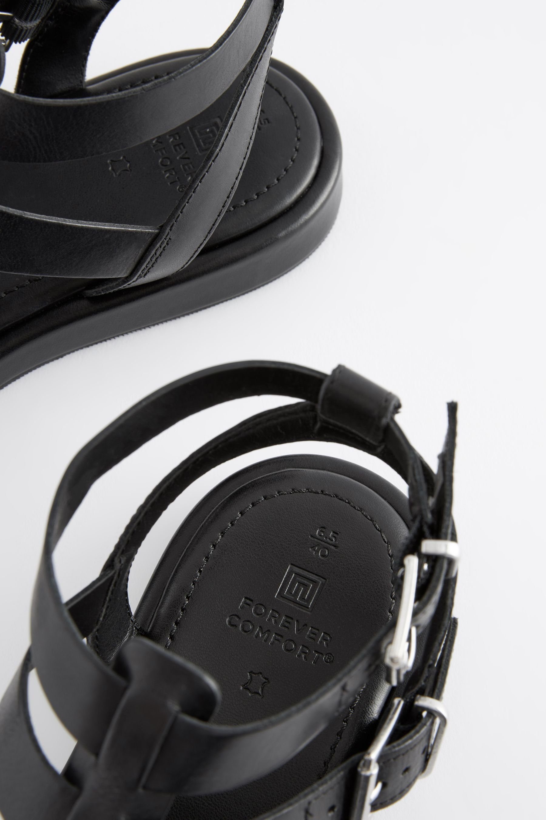 Comfort® Leder (1-tlg) aus Next Keilsandalette Römersandalen Forever Black
