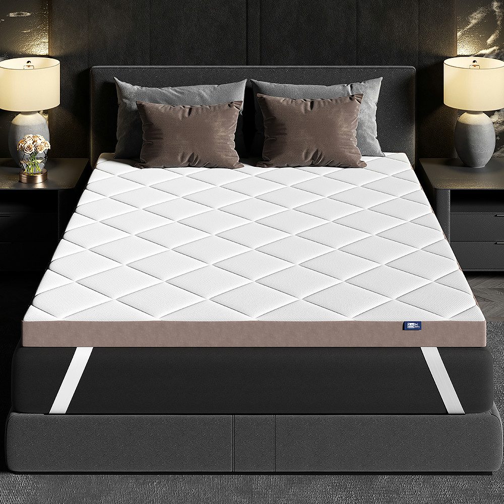 BedStory, Topper 180x200 cm Gel Memory Foam weich/mittelfest Matratzentopper Oeko-TEX, 7 cm hoch, Leichte Anpassung der Härte, Beidseitig verwendbarer Bezug