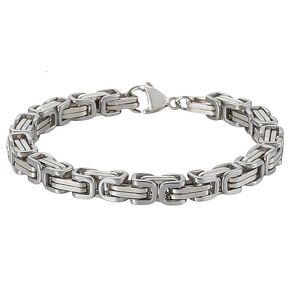 KARMA Edelstahlarmband Herren Königsarmband Edelstahl Silber 5mm modern (Hypoallergen wasserfest, Schmuck für Herren Herrenarmband), Armband 22 cm Karabinerverschluss