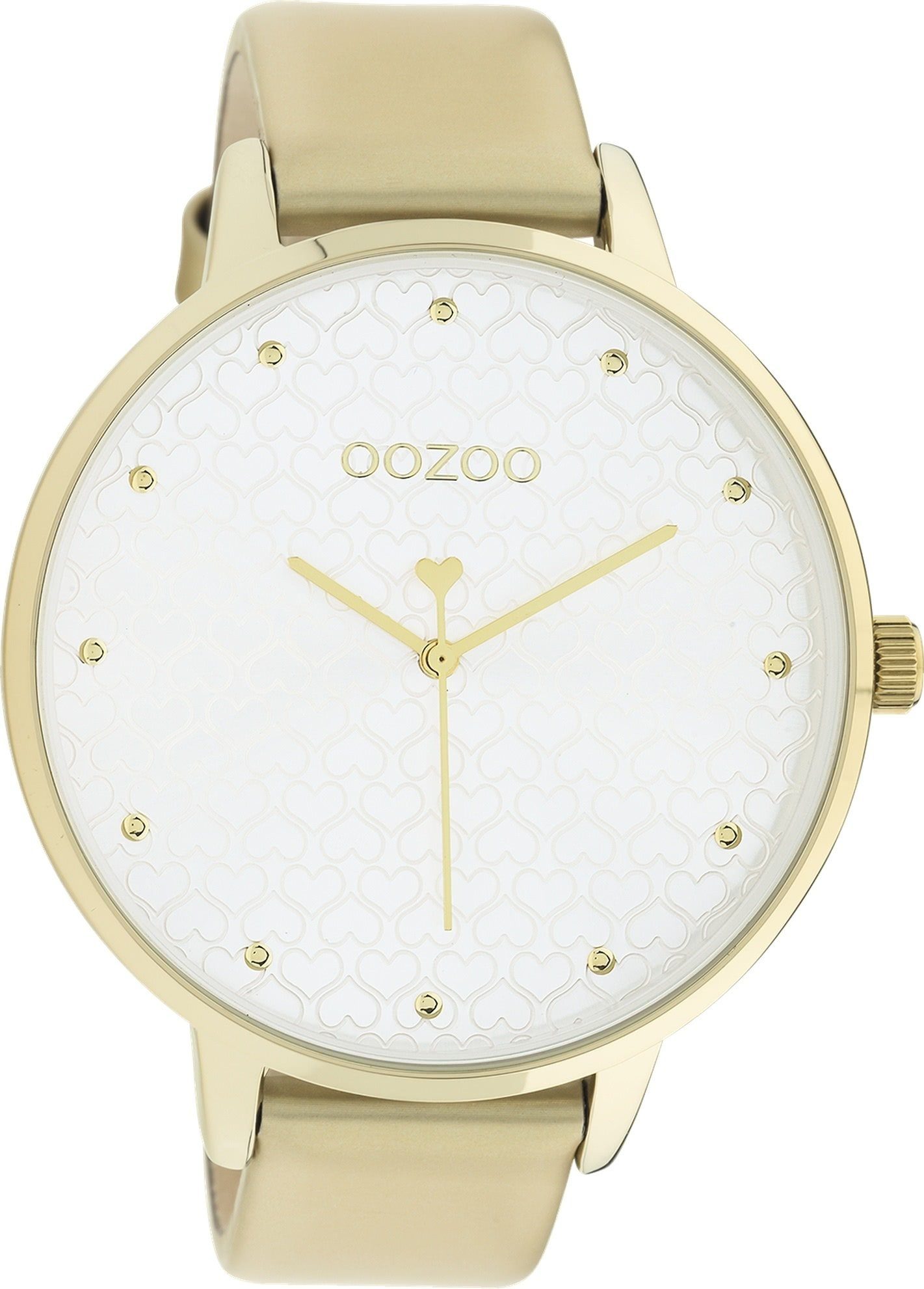 OOZOO Quarzuhr Oozoo Damen Armbanduhr Timepieces, Damenuhr rund, extra groß (ca. 48mm) Lederarmband, Fashion-Style | Quarzuhren