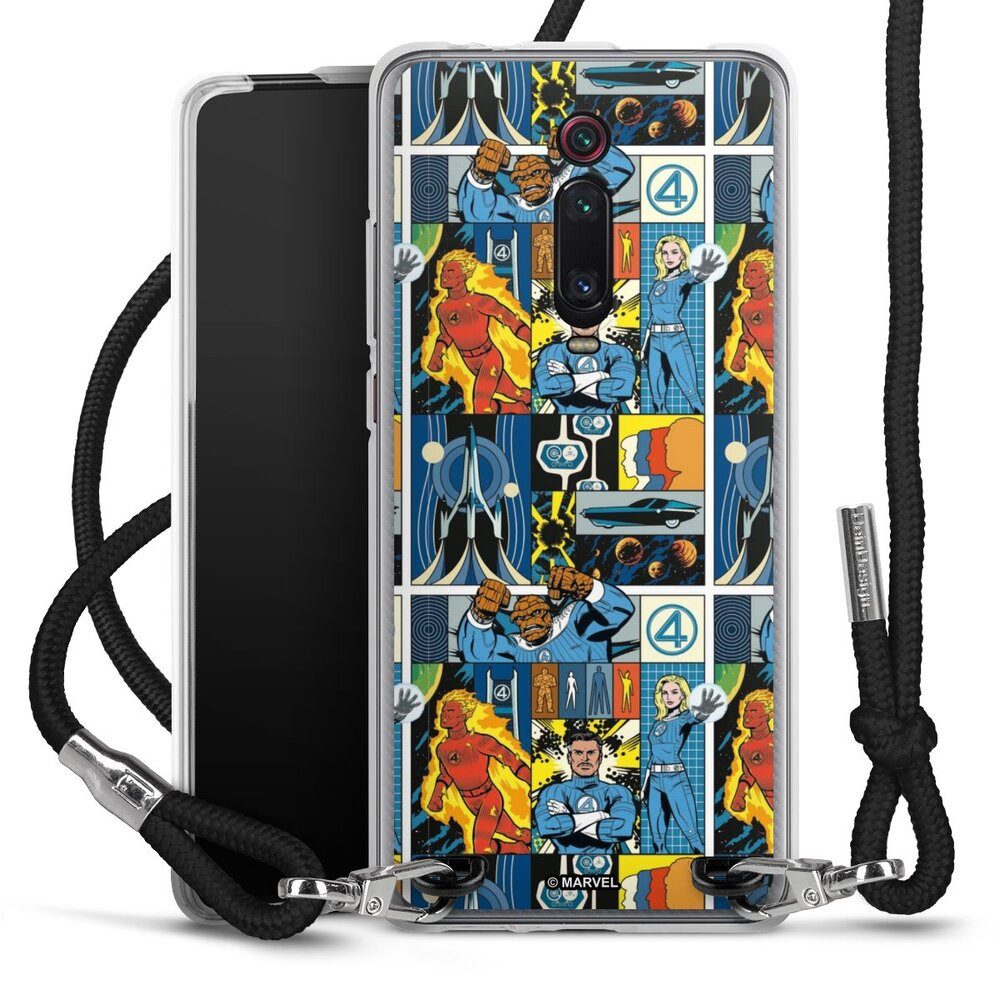 DeinDesign Handyhülle The Fantastic Four Pattern, Xiaomi Mi 9T Handykette Hülle mit Band Case zum Umhängen