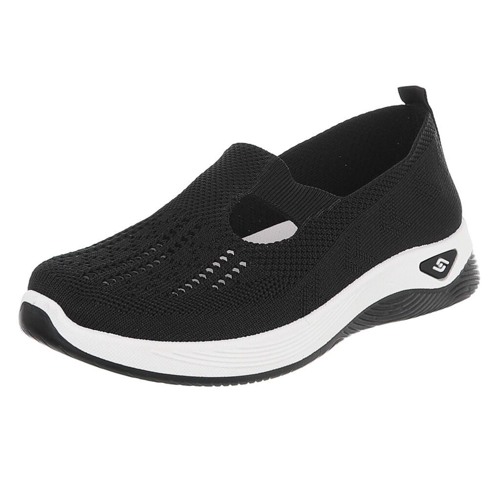 Ital-Design Trendy Damen Freizeit- und Alltagsschuh mit Komfort Slipper (91554344) Keilabsatz/Wedge Slipper in Schwarz