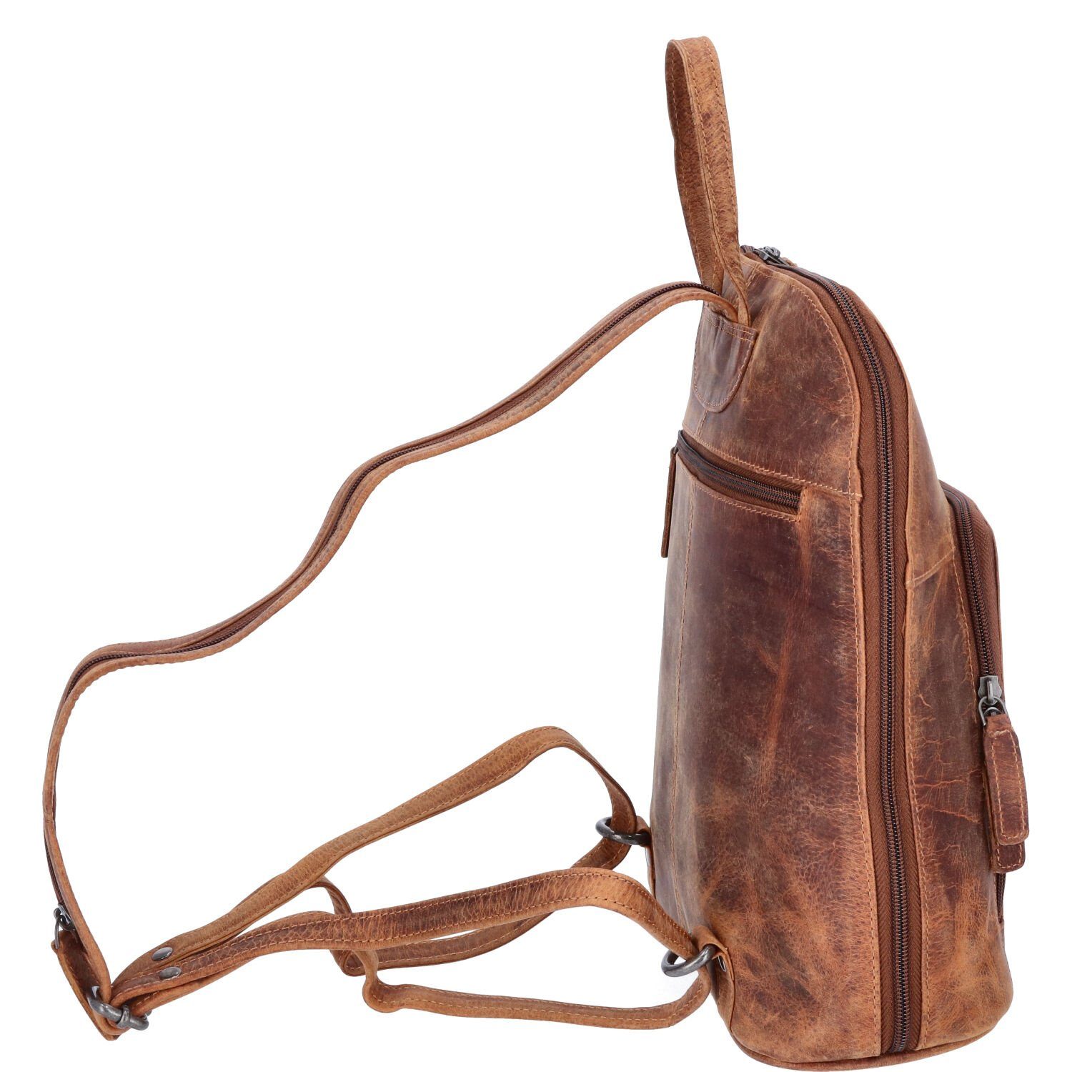 The Skandinavian Brand Freizeitrucksack The Skandinavian Brand Leder Rucksack Hunter Cognac (1-tlg)