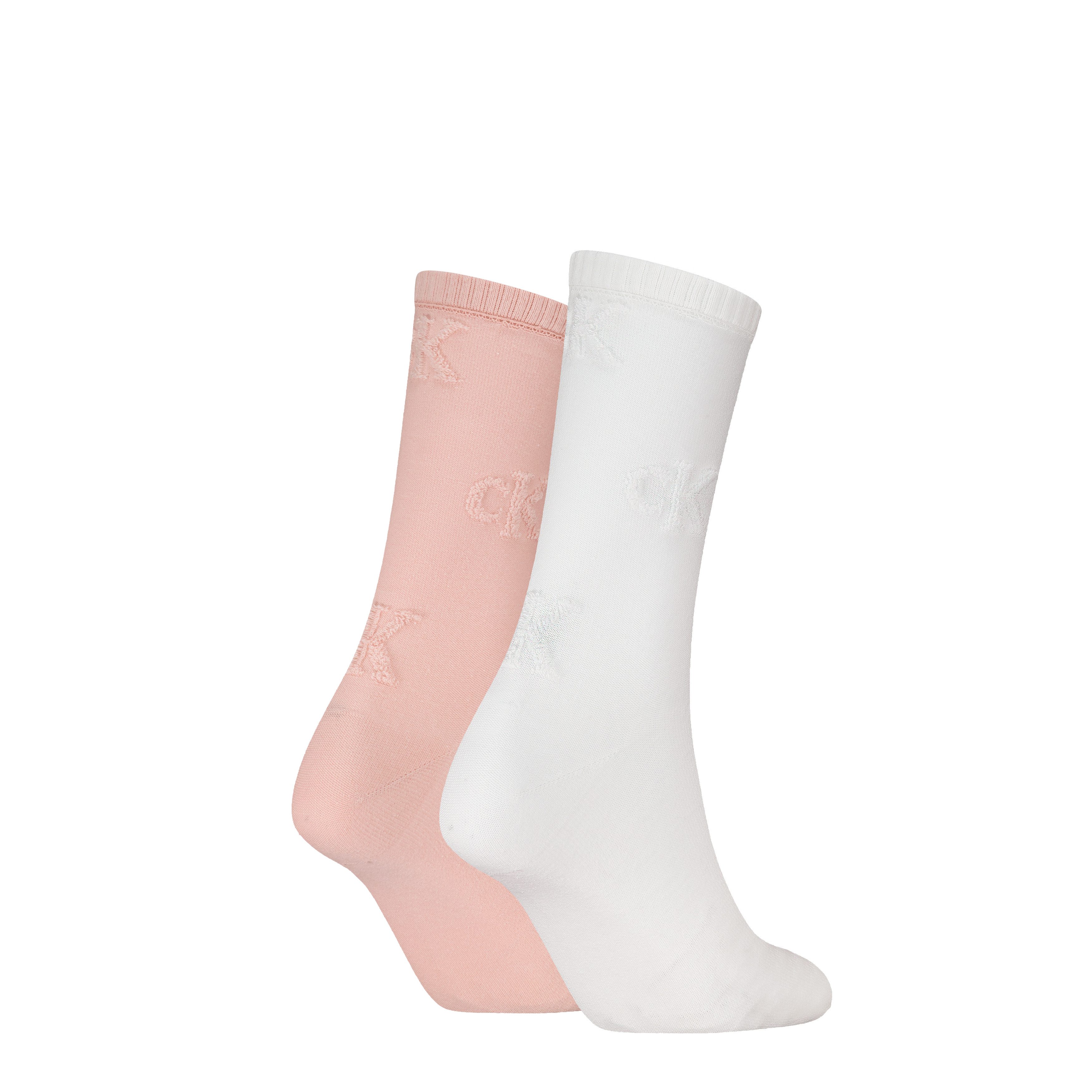 Calvin Klein Jeans Socken CKJ WOMEN SOCK 2P AO TERRY LOGO ECOMM (2-Paar) mit dezenter Allover-Stickerei
