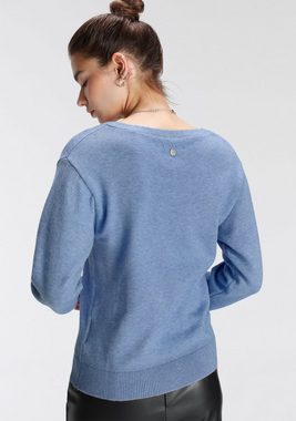 Tamaris V-Ausschnitt-Pullover mit Frontbiese