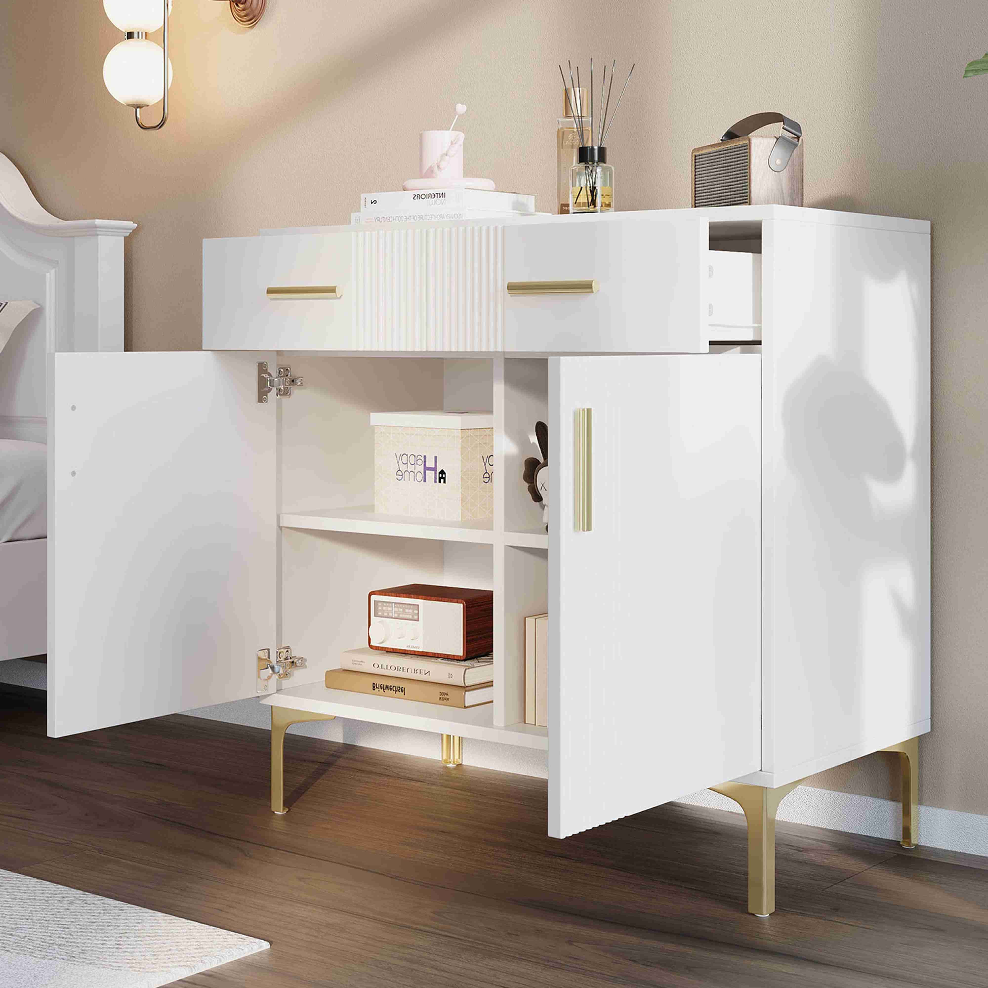 BlingBin Sideboard Moderne Kommode Standschrank (1 St., mit 2 Türen und 2 S günstig online kaufen