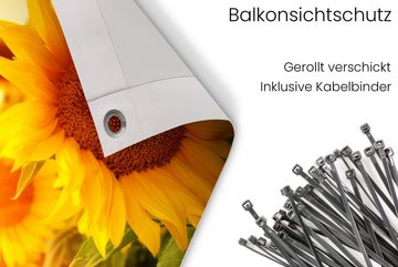 MuchoWow Balkonsichtschutz Sonnenblume - Gelb - Blumen - Sonne (1-St) Balkonbanner, Sichtschutz für den Balkon, Robustes und wetterfest