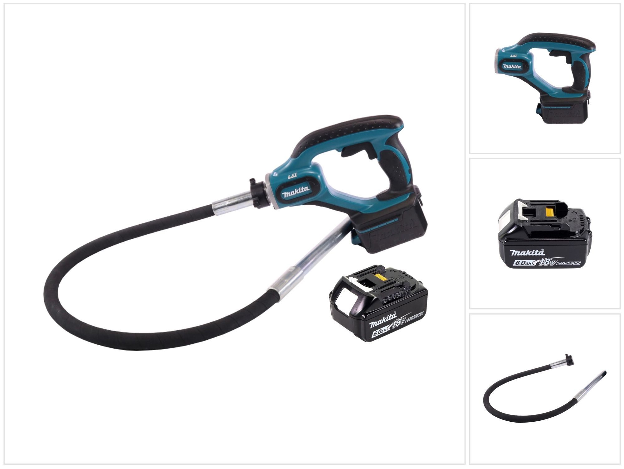Makita Rührwerk DVR 450 G1 Akku Betonverdichter 18 V 1,2 m + 1x Akku 6,0 Ah - ohne La