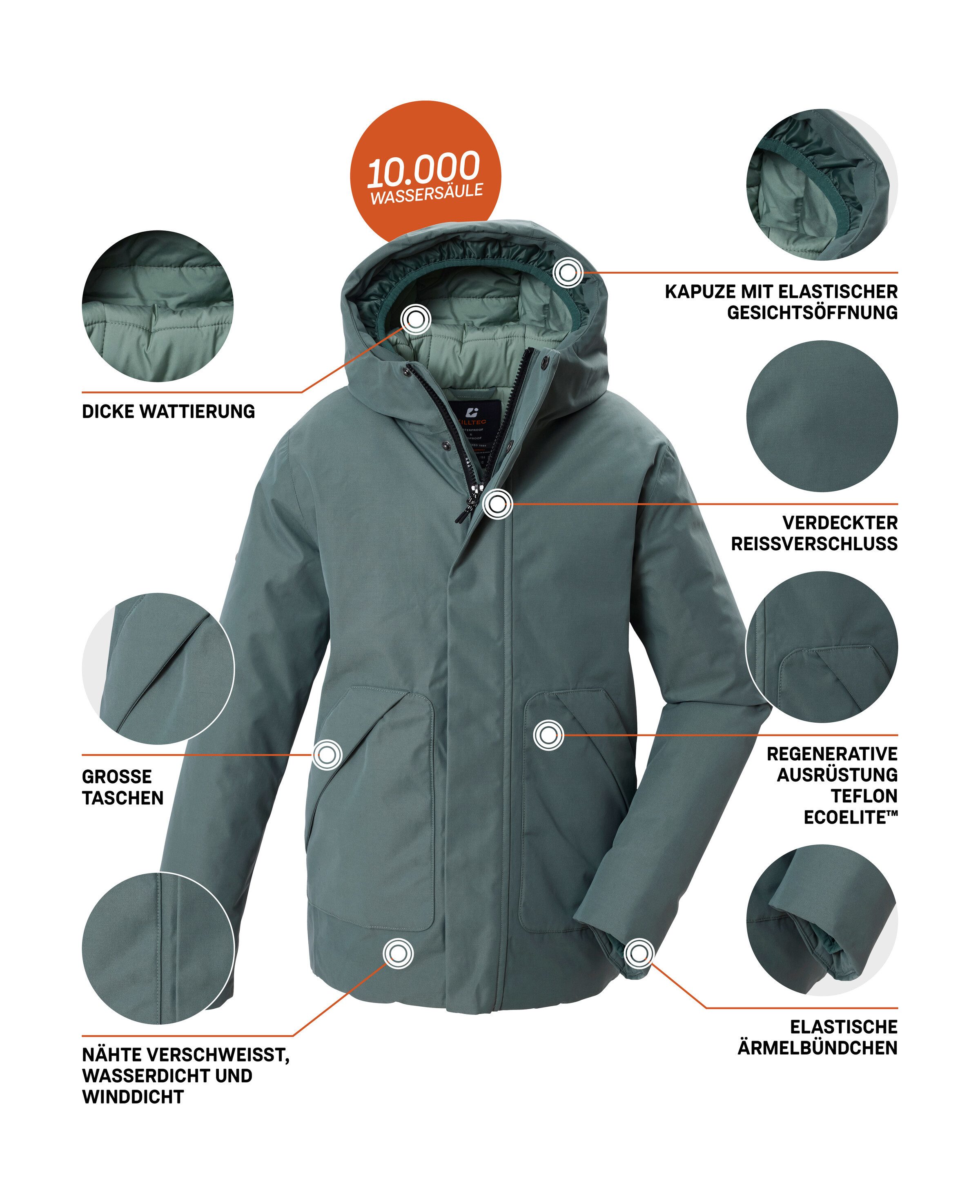 Killtec Funktionsjacke KOW 184 BYS JCKT Wattierte, wasserdichte Kids-Jacke mit Teflon EcoElite™ Imprägnierung – Bild 5 von 5