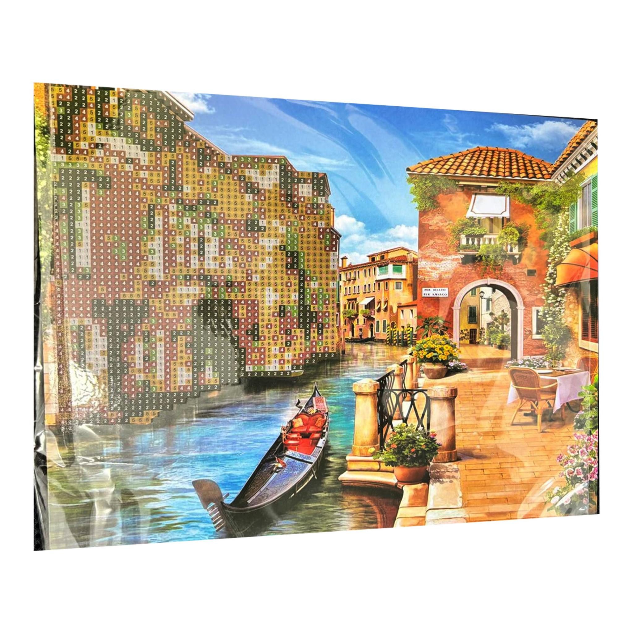 Malen nach Zahlen 5d Diamond Painting Venedig + Staffelei Malen nach Zahlen 21x25cm