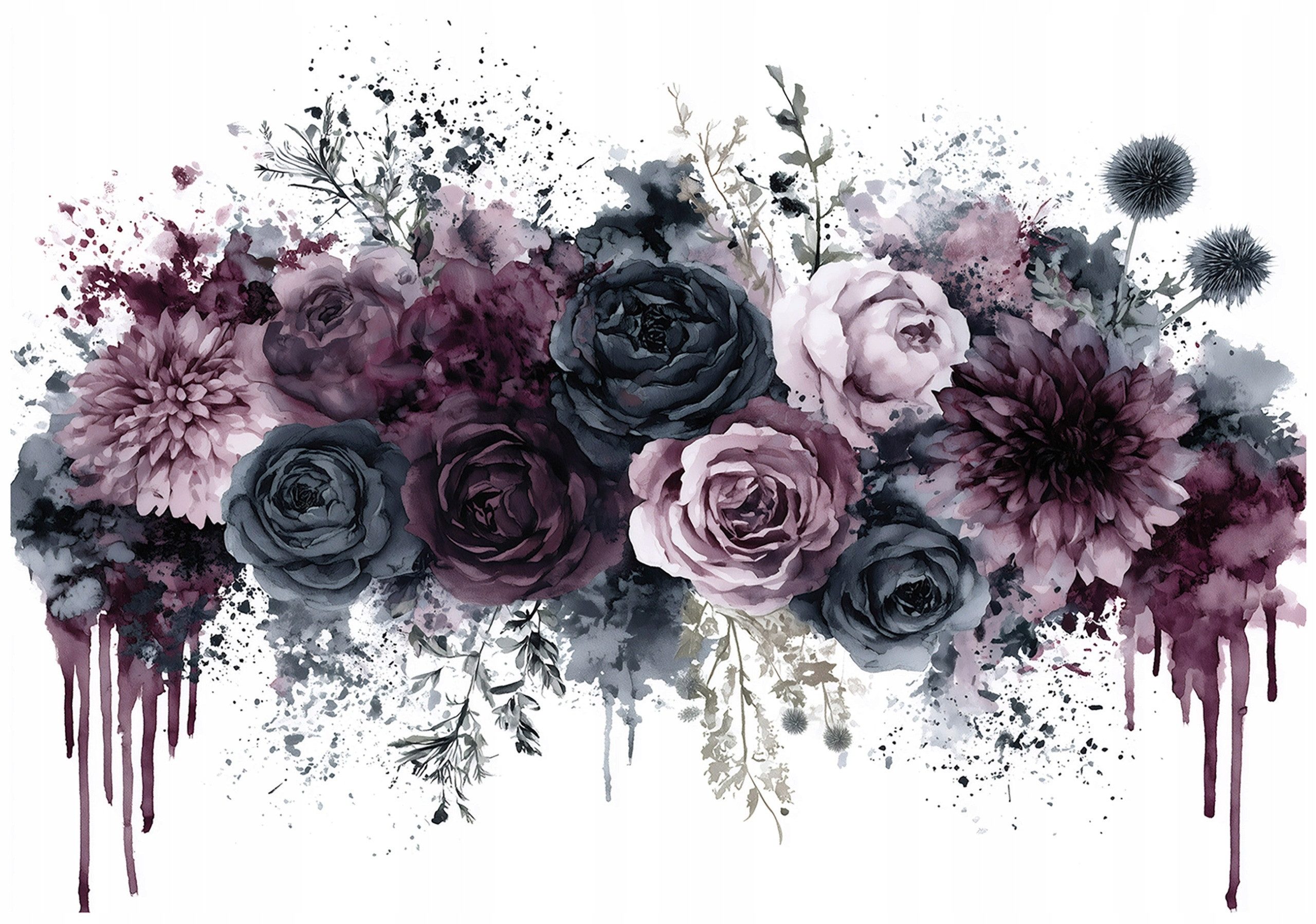 Wallarena Fototapete Vlies Blumen, glatt, Aquarell, 150 x 105 cm