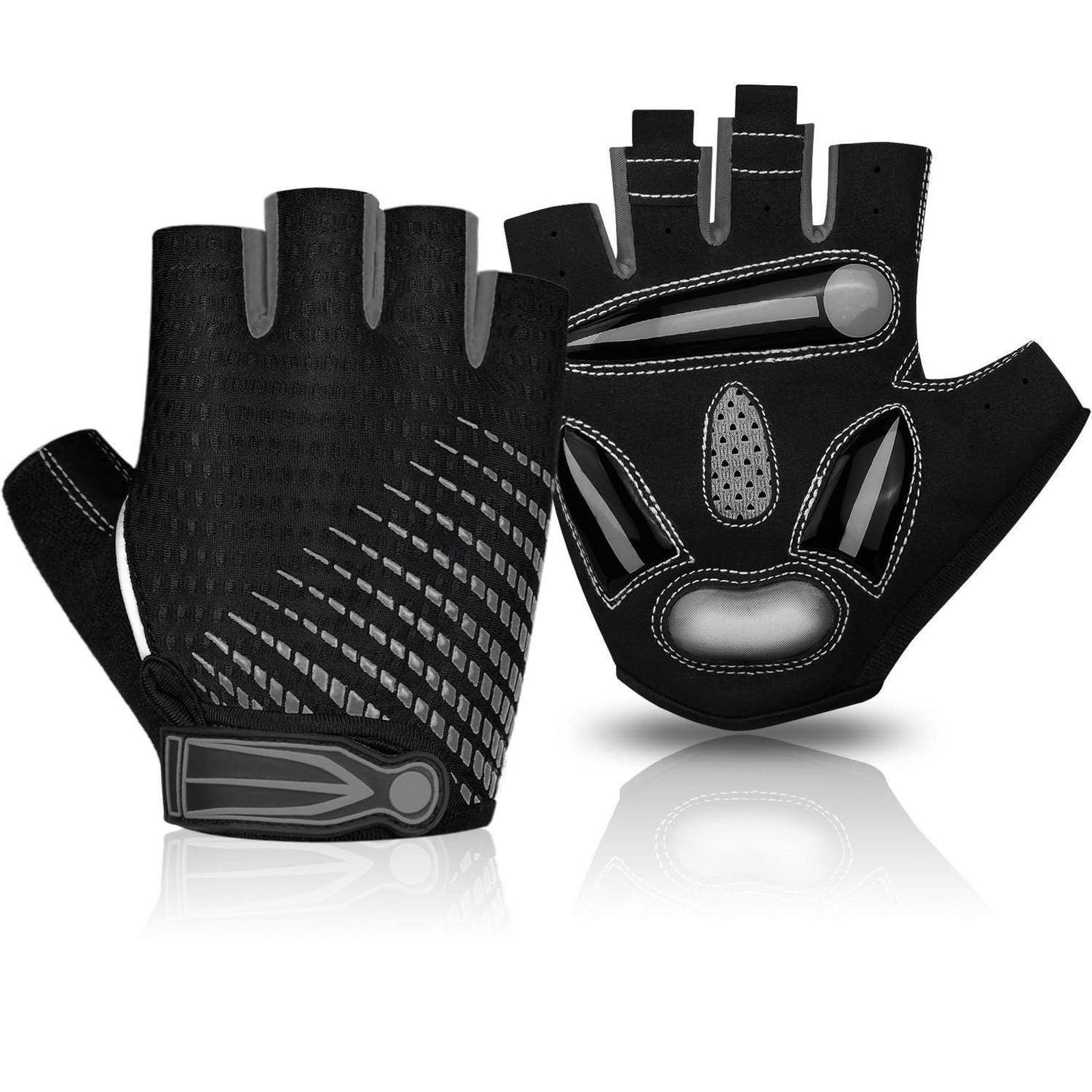 LuxusKollektion Fahrradhandschuhe Fahrradhandschuhe Gel Fingerlos XL Grau (1-St)