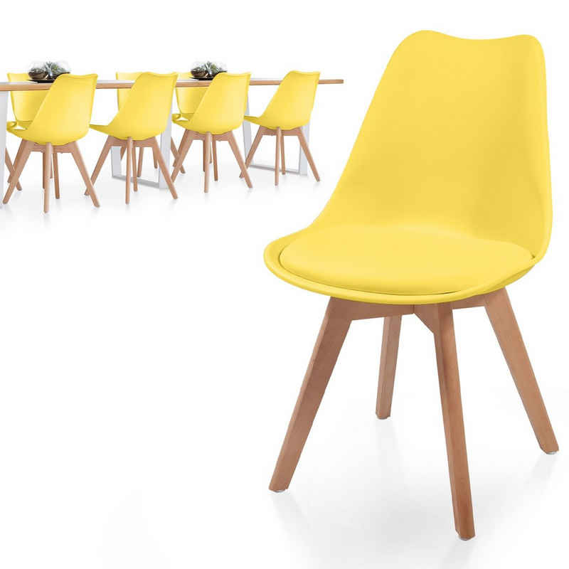 MIADOMODO Esszimmerstuhl Esszimmerstühle 2/4/6/8er Set - aus Kunststoff & Massivholz, Farbwahl (8 St)