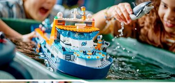 LEGO® Konstruktionsspielsteine City Arktis-Forschungsschiff,großes schwimmfähiges-Boot+Hubschrauber, (Geschenk Weihnachten, Geburtstag, Frauen Männer Kinder, 815 St., Baukasten Kinder & Erwachsene, Sale), Bausteine Konstruktionssteine, Bausatz, Spielzeug, Klemmbausteine