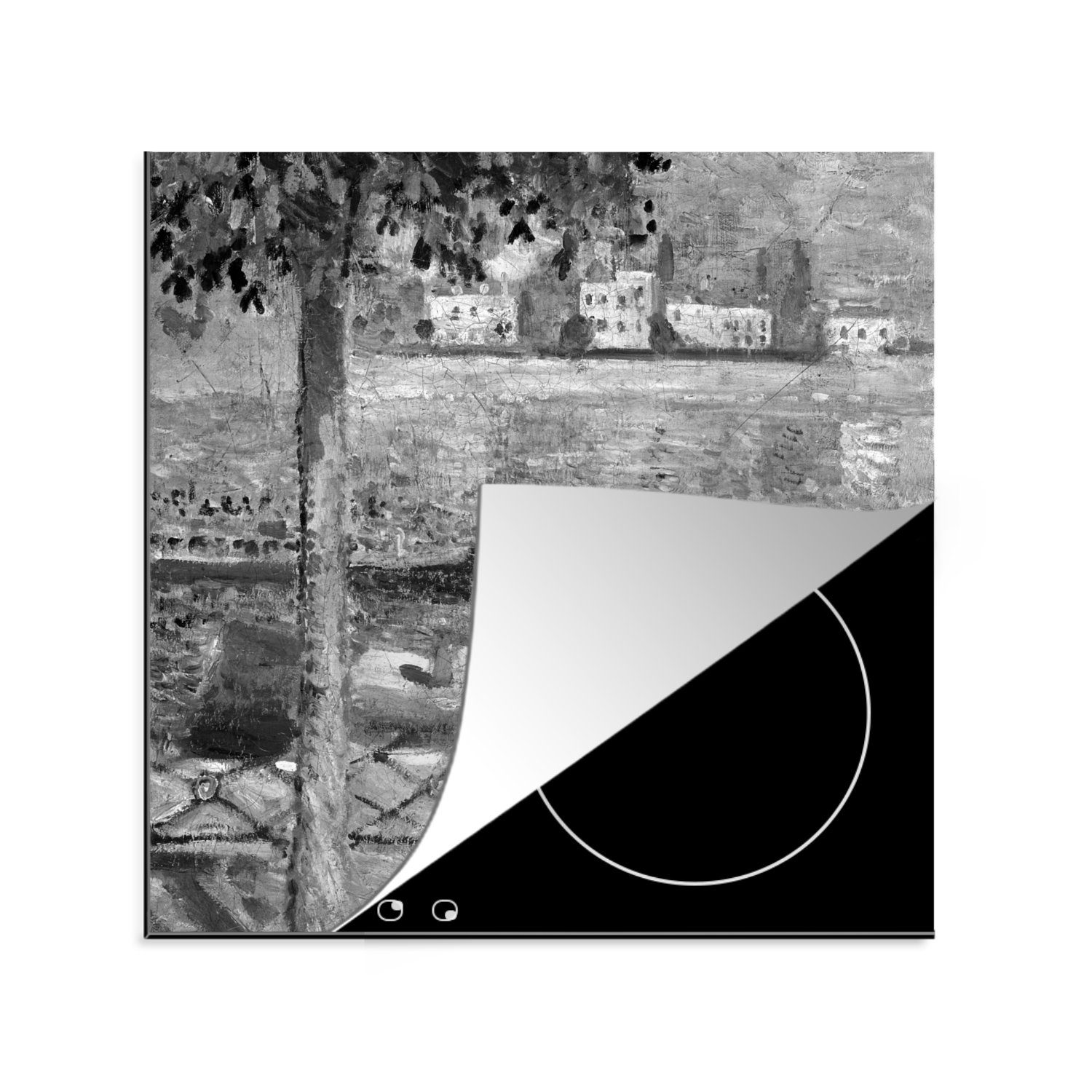 Ceranfeldabdeckung, küche Die Seine 78x78 Vinyl, (1 Edvard Arbeitsplatte bei MuchoWow Herdblende-/Abdeckplatte tlg), cm, für Saint-Cloud - Munch,