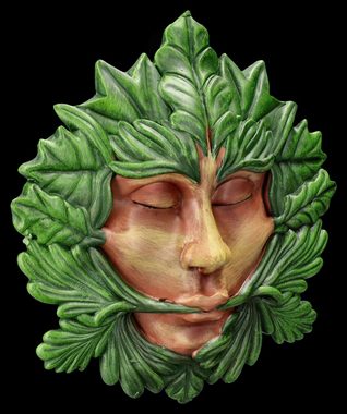 Figuren Shop GmbH Wanddekoobjekt Wandrelief Greenman - Atme die Natur - Fantasy Wandbehang Dekoration