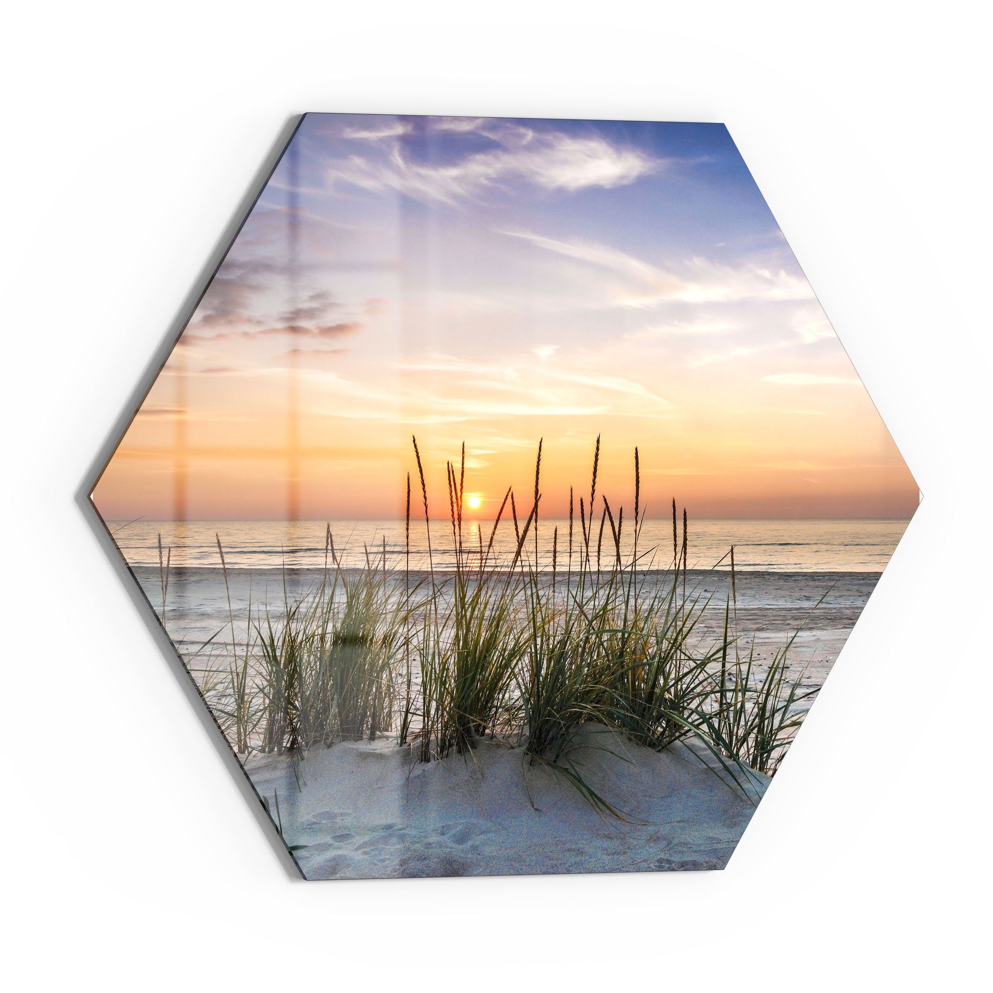 DEQORI Glasbild 'Sonnenuntergang am Strand', 'Sonnenuntergang günstig online kaufen
