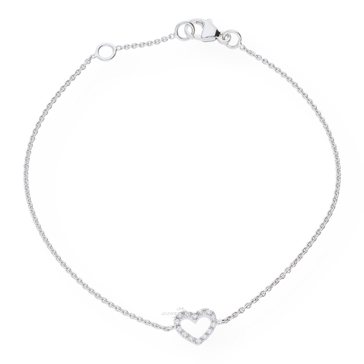 JuwelmaLux Armband JuwelmaLux Armband 333 Weißgold Herz mit Zirkonia JL10-03-0208 (kein Set, 1-tlg., kein Set)