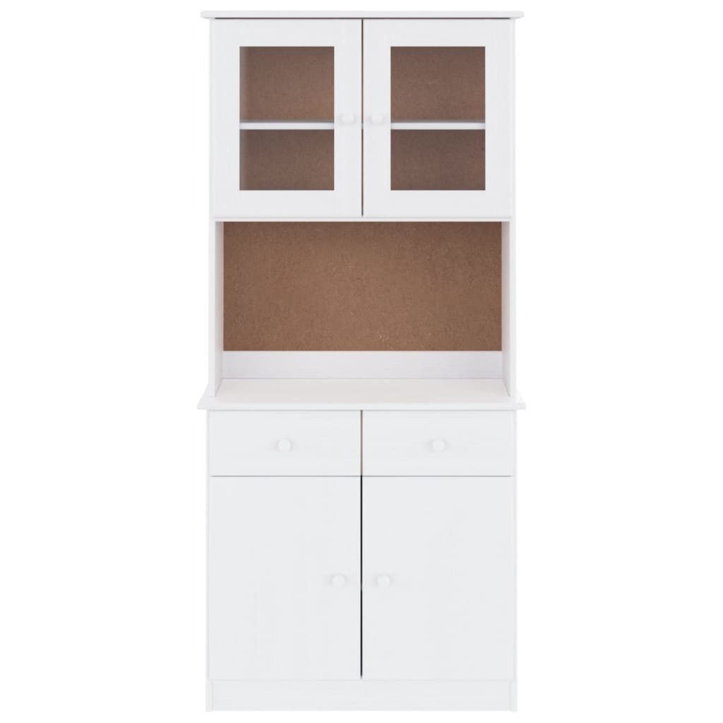 vidaXL Highboard Highboard ALTA Weiß 77x35x165 cm Massivholz Kiefer (1 St)