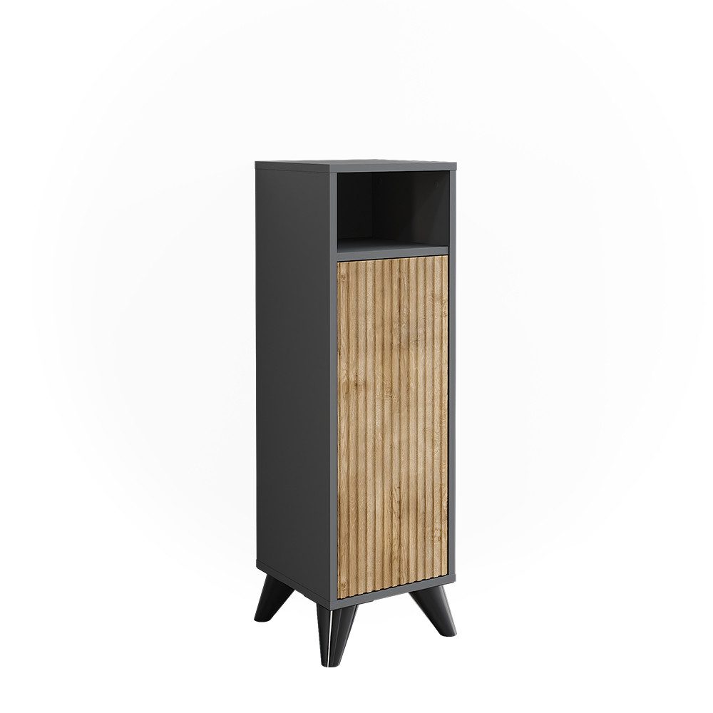 Vicco Midischrank Leano Anthrazit/Bergeiche 30 x 97 cm mit Tür günstig online kaufen