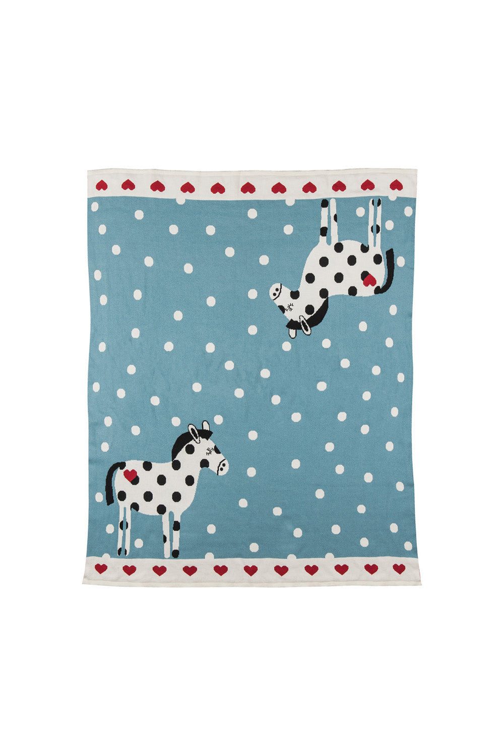 Kinderdecke aus Bio-Baumwolle Babydecke HORSE 100x80 cm für jede Jahreszeit weich, Tranquillo, GOTS-zertifizierte Kuscheldecke mit verspieltem Pferdemotiv