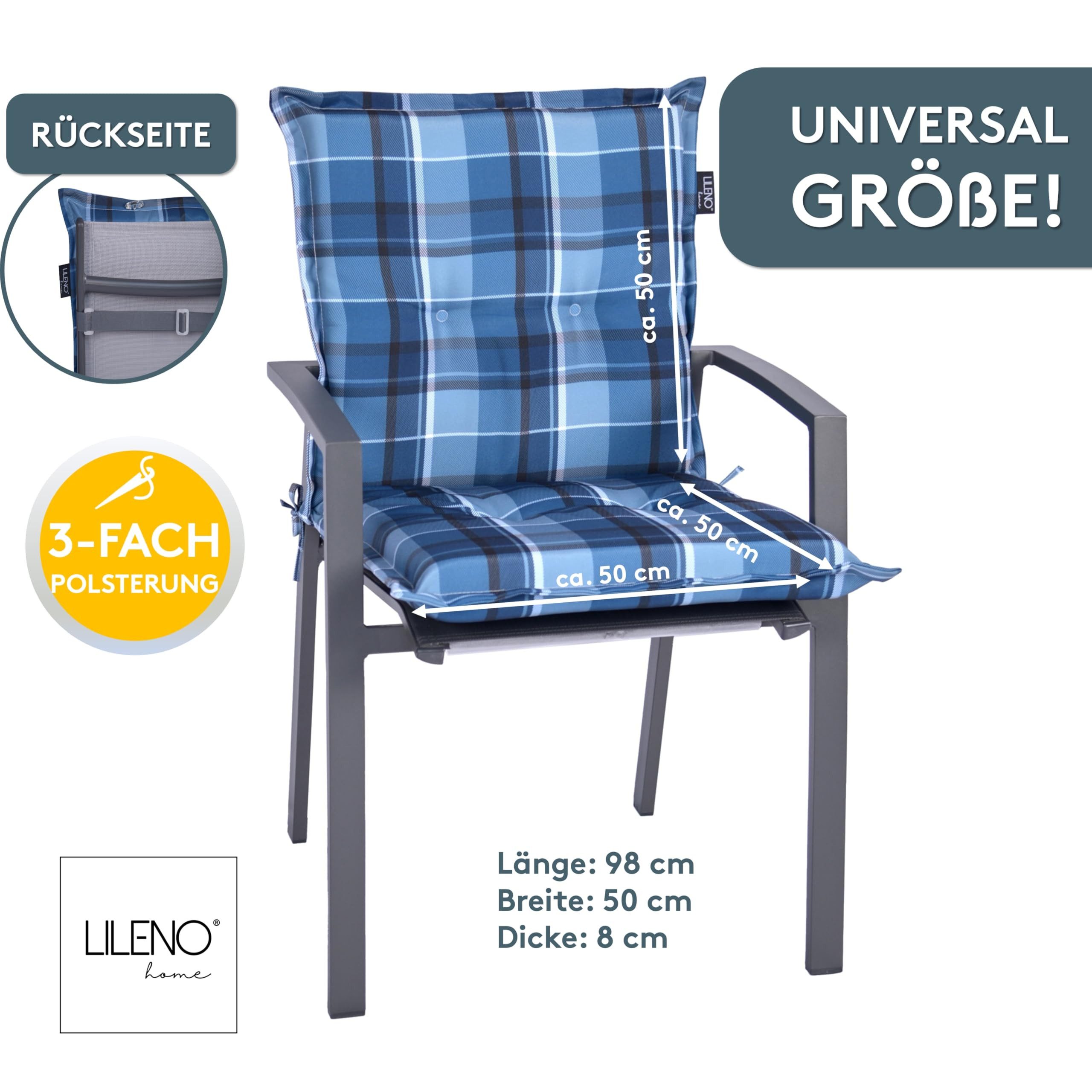 LILENO HOME Polsterauflage Gartenstuhl Niedriglehner Auflage, günstig online kaufen