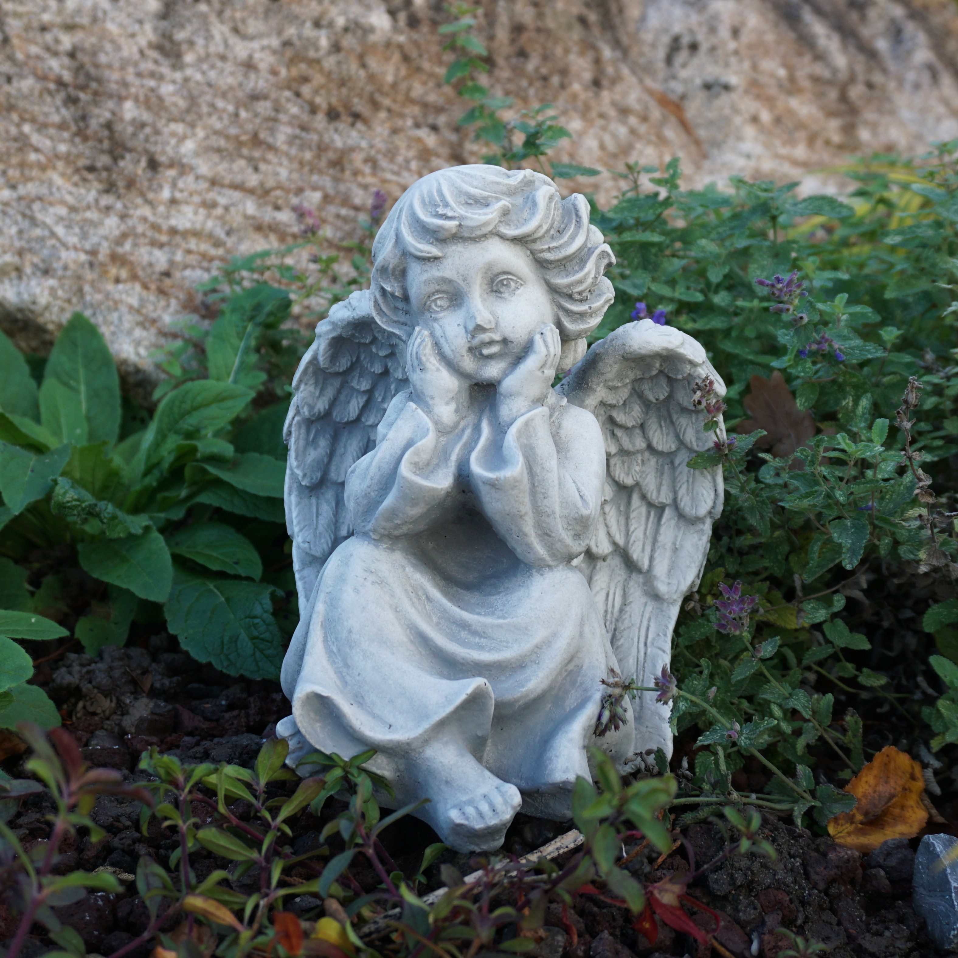 gartendekoparadies.de Gartenfigur Engel Grabengel, Steinfigur, H. 21 cm, 4 günstig online kaufen