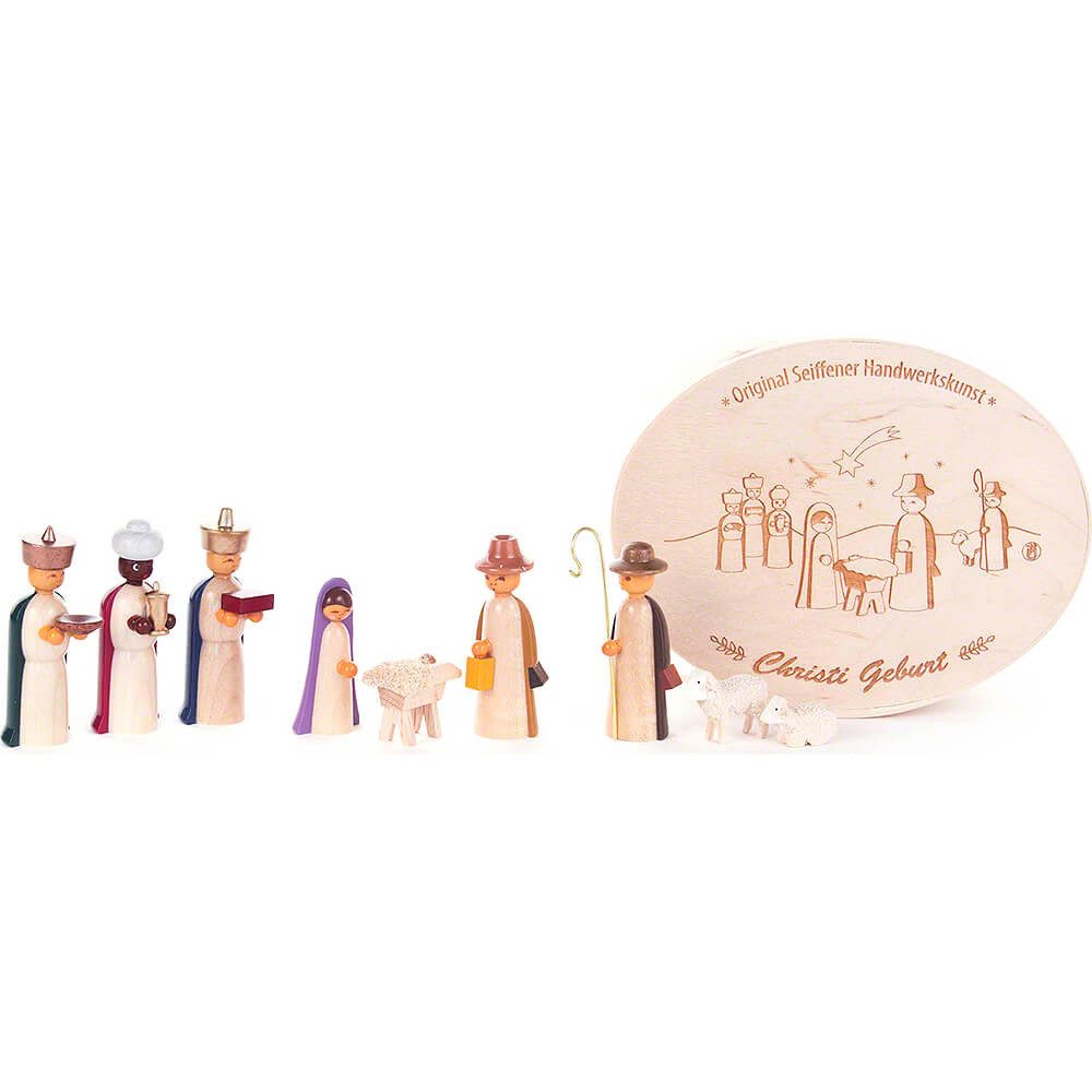 Dregeno Erzgebirge Dekofigur Krippefiguren in Spandose, farbig (5cm) von Dregeno Seiffen