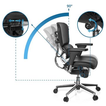 hjh OFFICE Drehstuhl Luxus Chefsessel ERGOHUMAN BASE Leder (1 St), Bürostuhl ergonomisch