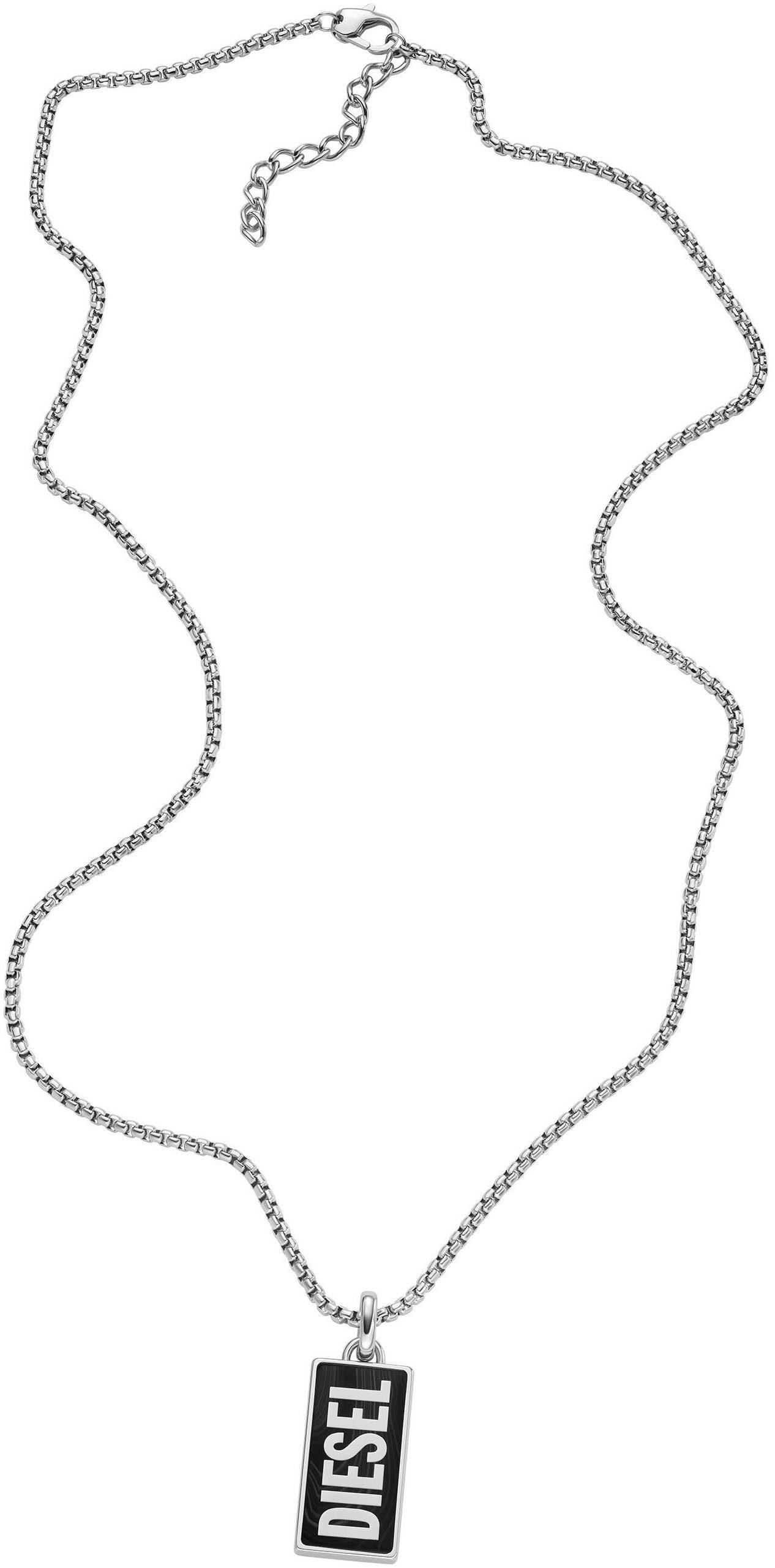 Diesel Kette mit Anhänger Schmuck Geschenk Edelstahl DOGTAG Black Agate Sig günstig online kaufen