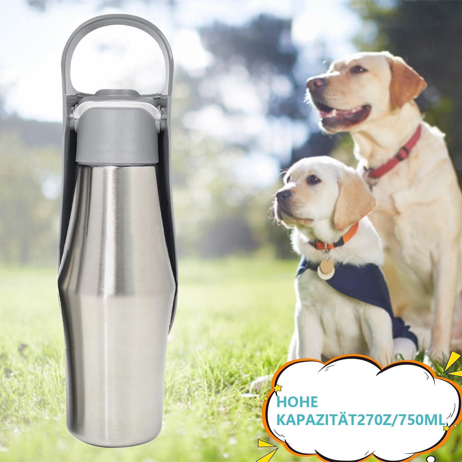 Ledander Hunde-Futterspender 750ml Hundetrinkflasche für unterwegs, Tragbar günstig online kaufen
