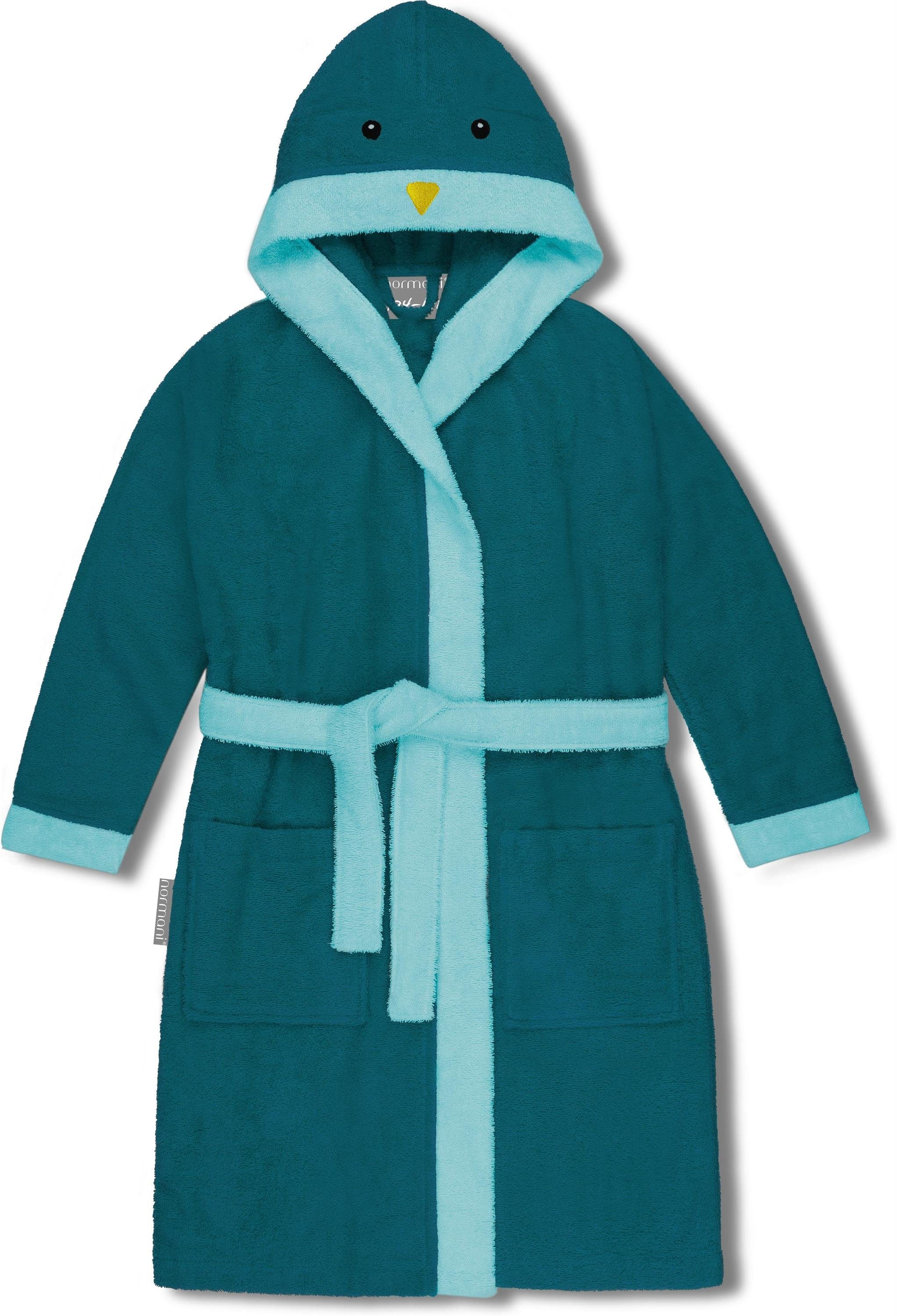 normani Kinderbademantel Kinder Bademantel aus Bio-Baumwolle Malia, Bio-Baumwolle, Kapuze, Bindegürtel, Kinder Bademantel aus weichem und schadtsofffreiem Material