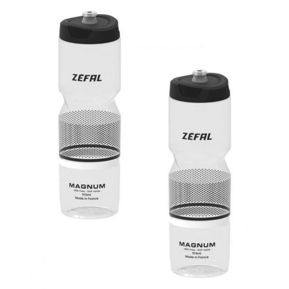 Zefal Trinkflasche 2 x Zefal ml transparent Magnum Trinkflasche 975 black