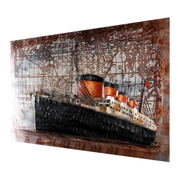 Home4Living Metallbild Wandbild 3D 120x80cm handmade Unikat Relief, Vessel, 3D Effekt